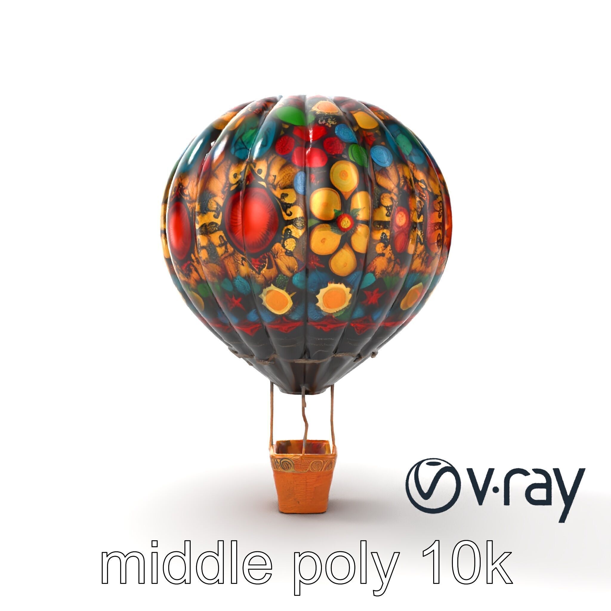 Artistic Mosaic Balloon model pack with stained-glass effect Low-poly 3D model_17