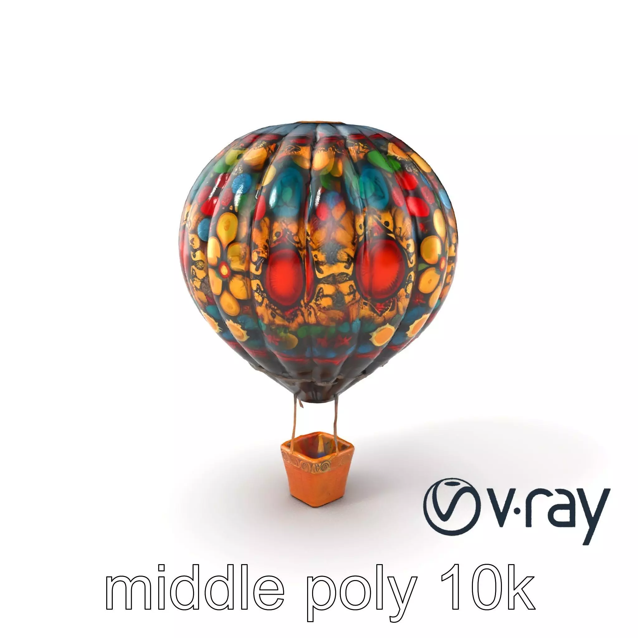 Artistic Mosaic Balloon model pack with stained-glass effect Low-poly 3D model_0