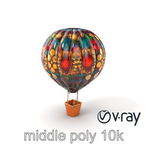 Artistic Mosaic Balloon model pack with stained-glass effect Low-poly 3D model