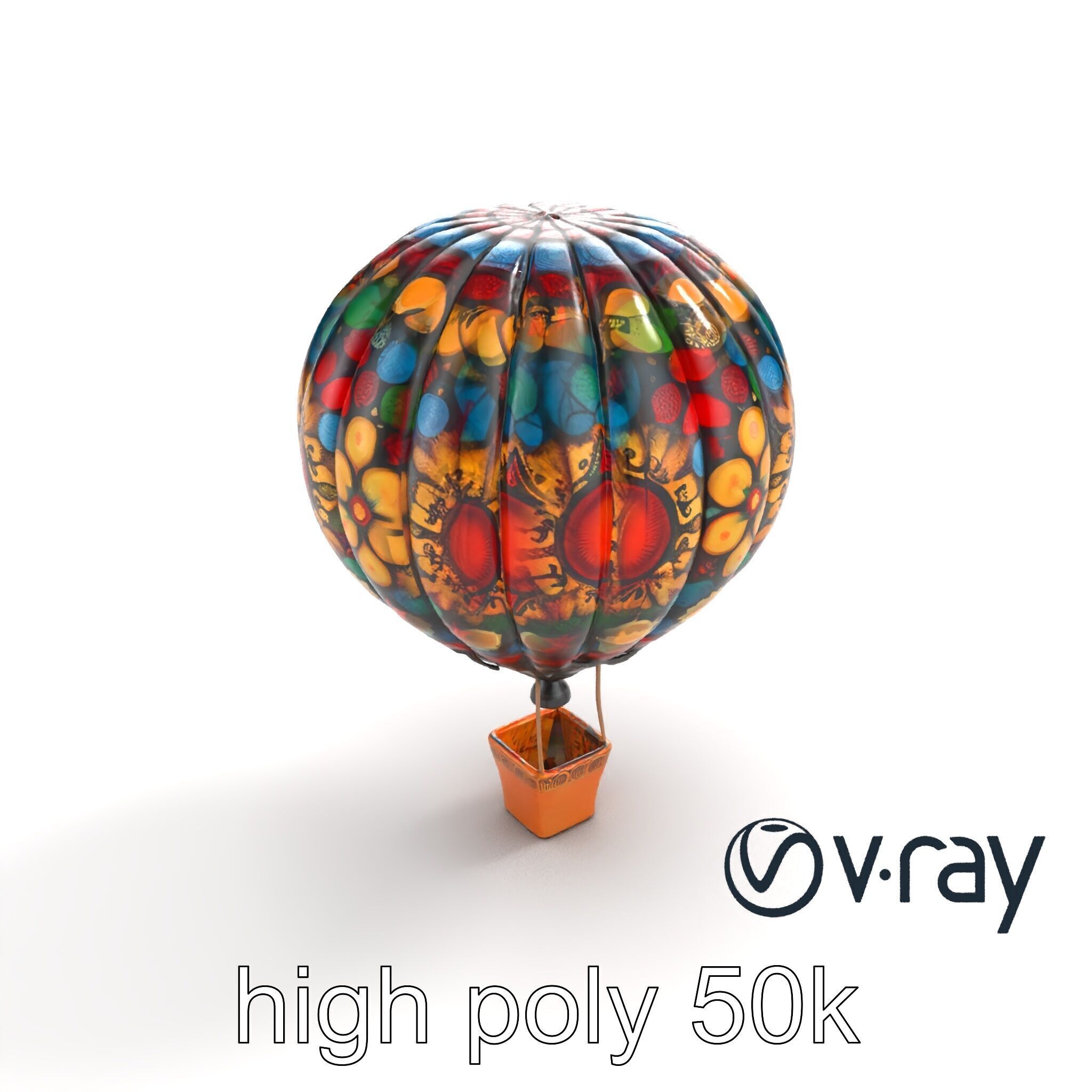 Artistic Mosaic Balloon model pack with stained-glass effect Low-poly 3D model_9