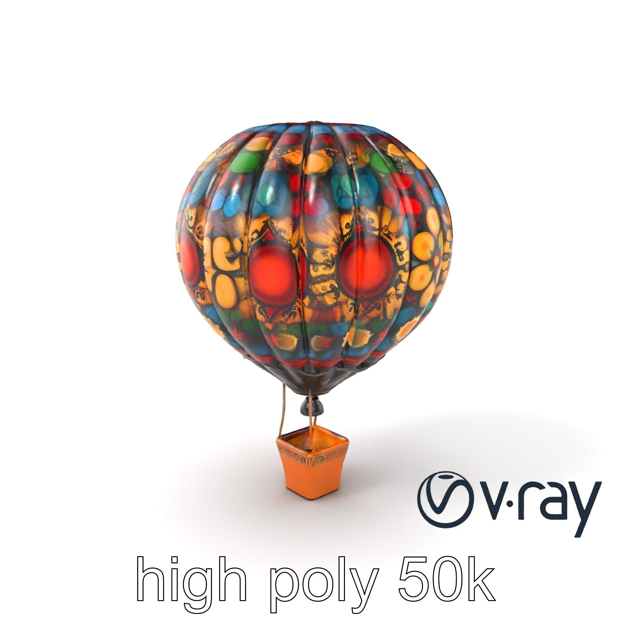 Artistic Mosaic Balloon model pack with stained-glass effect Low-poly 3D model_6