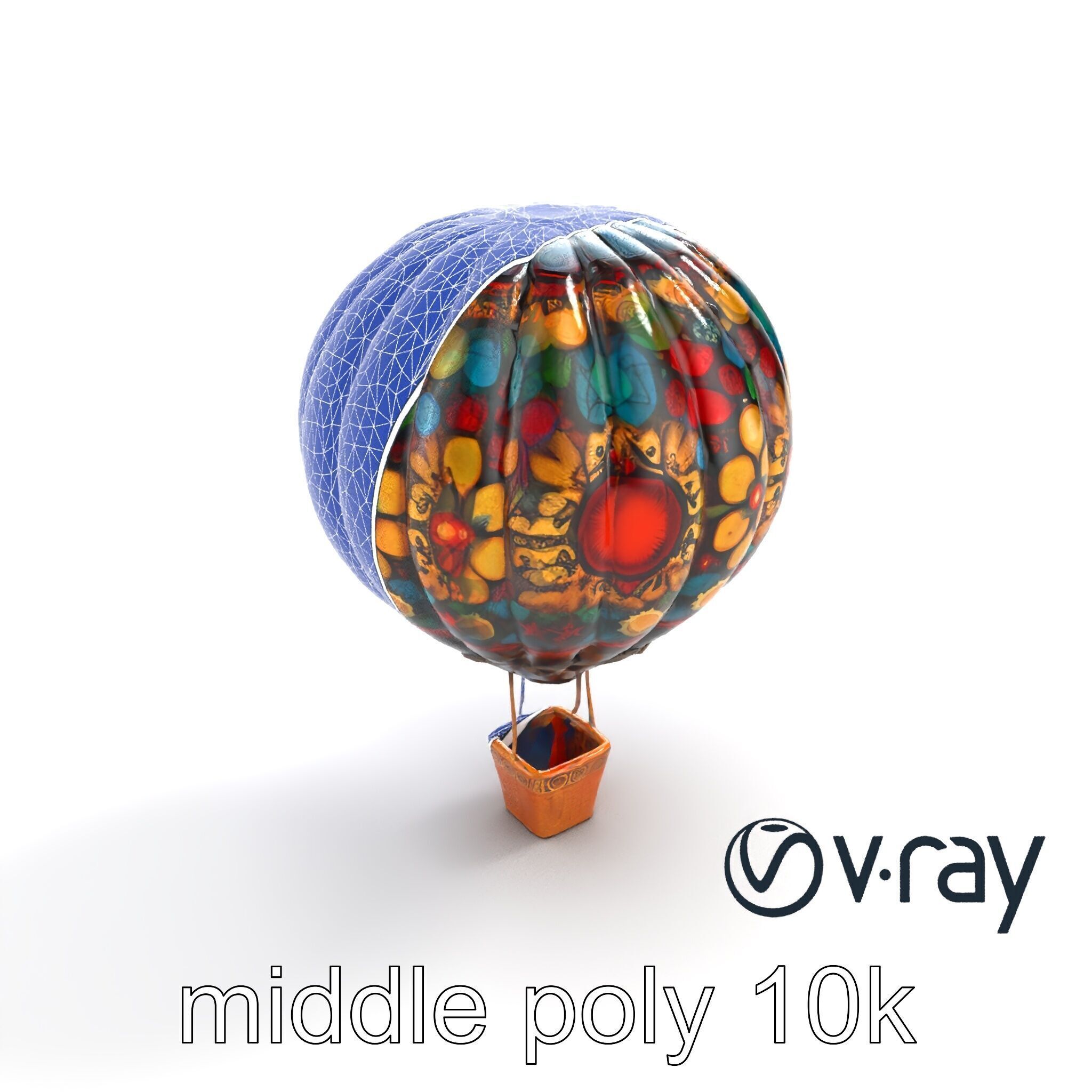 Artistic Mosaic Balloon model pack with stained-glass effect Low-poly 3D model_27