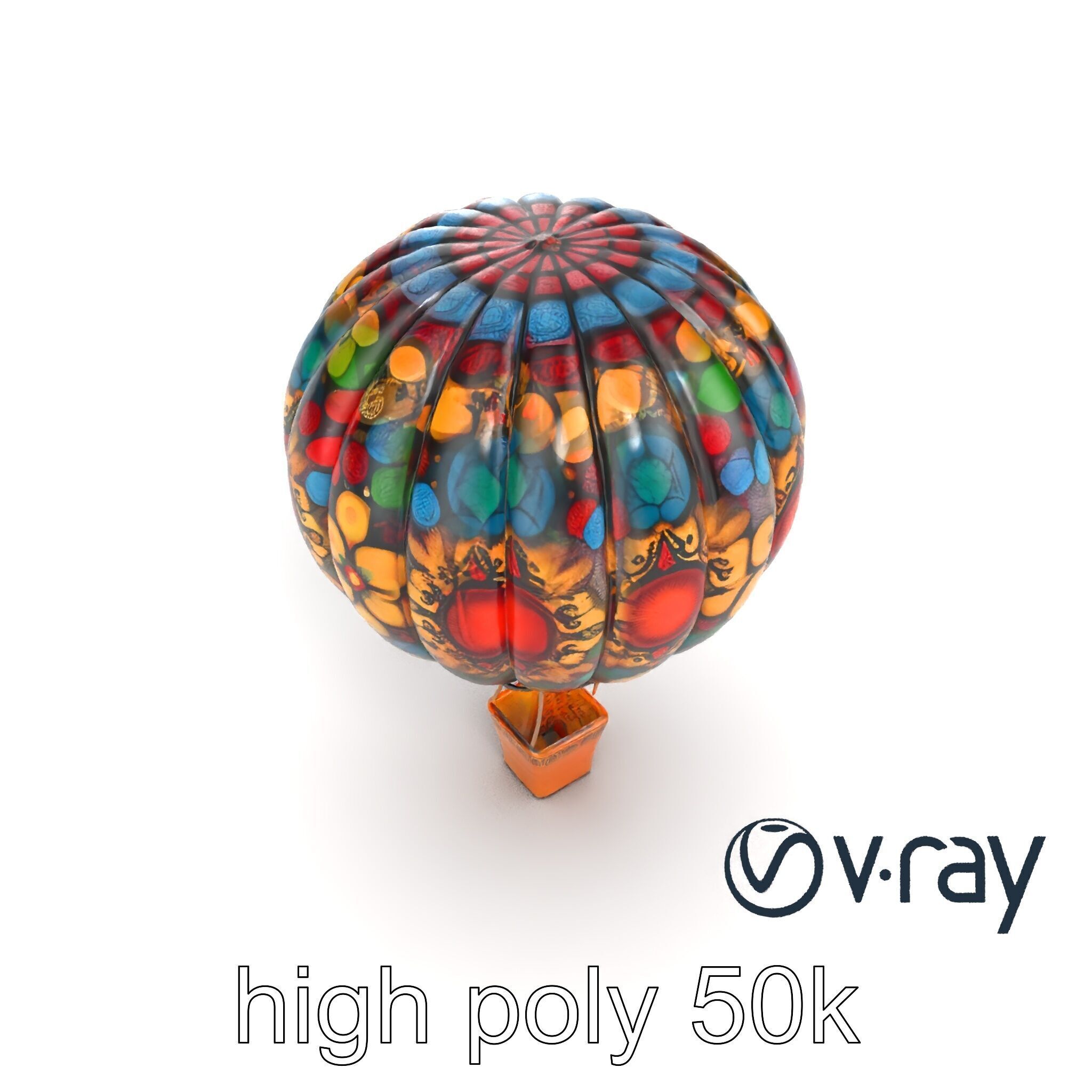 Artistic Mosaic Balloon model pack with stained-glass effect Low-poly 3D model_29