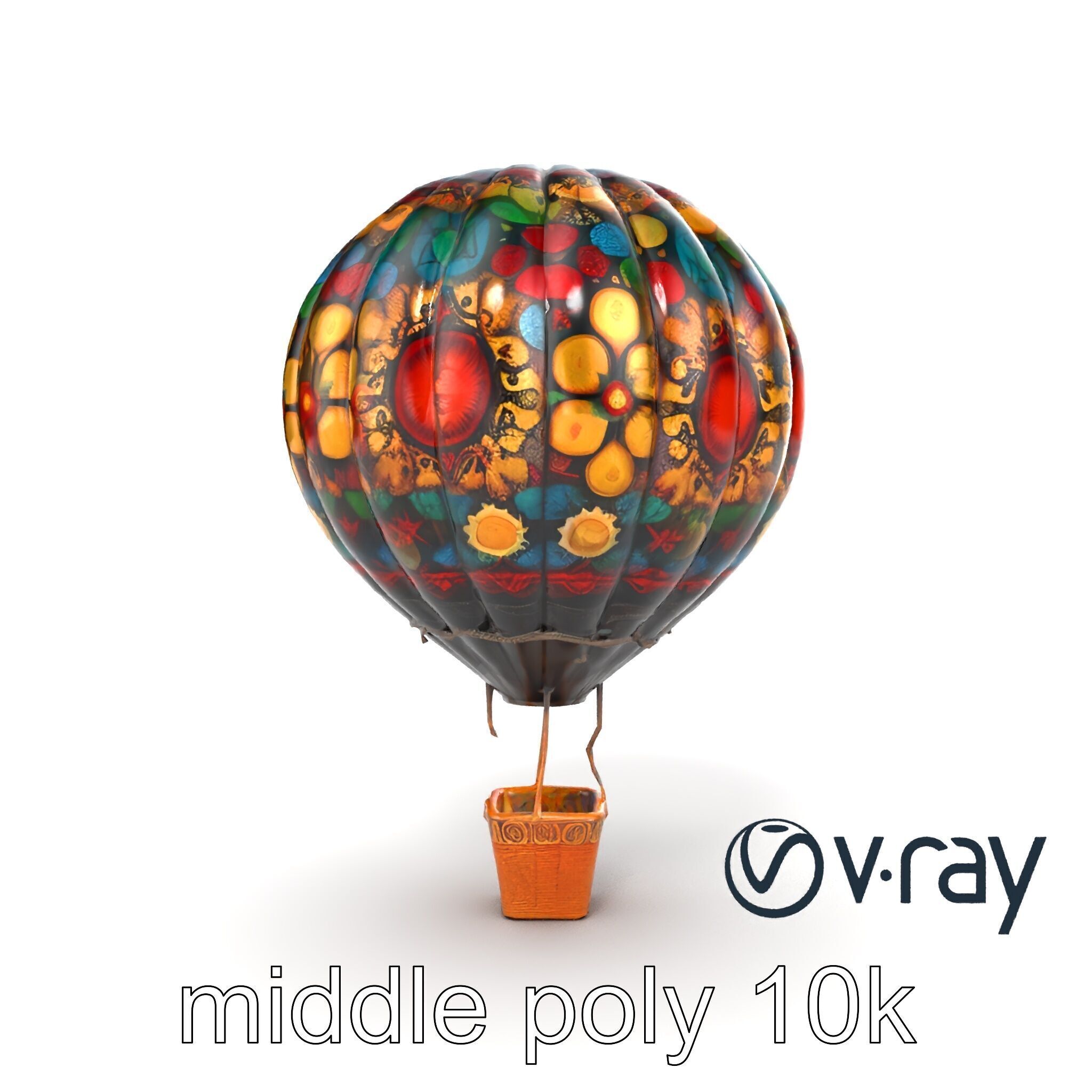 Artistic Mosaic Balloon model pack with stained-glass effect Low-poly 3D model_31