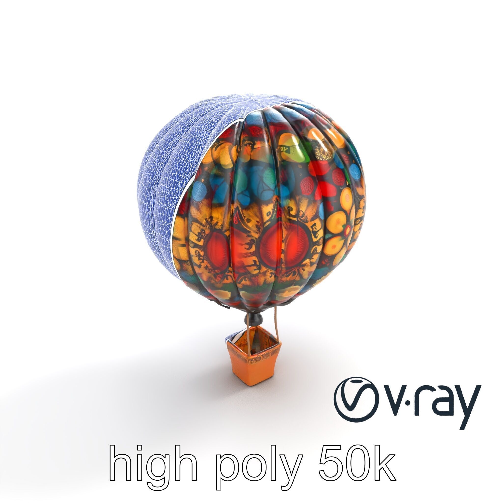 Artistic Mosaic Balloon model pack with stained-glass effect Low-poly 3D model_22