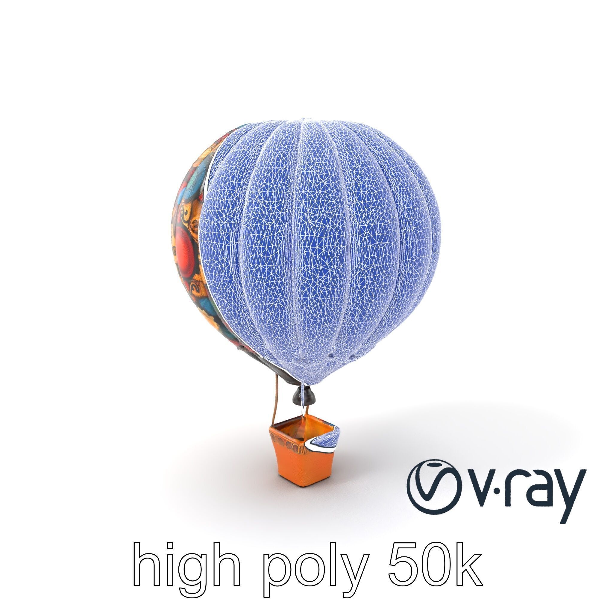 Artistic Mosaic Balloon model pack with stained-glass effect Low-poly 3D model_19