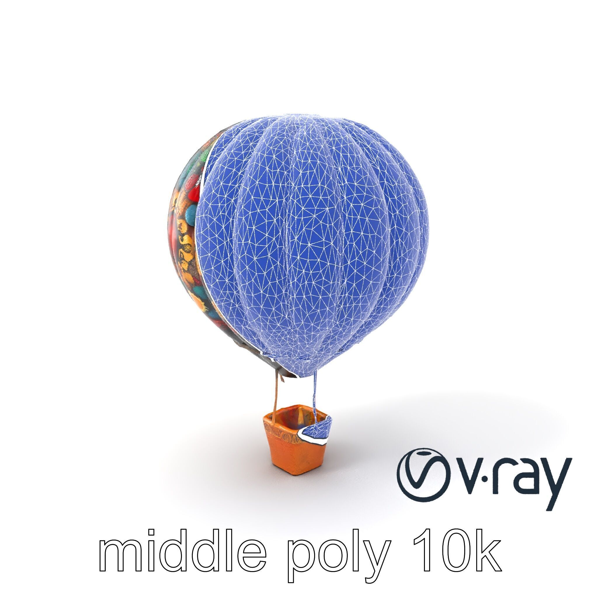 Artistic Mosaic Balloon model pack with stained-glass effect Low-poly 3D model_4