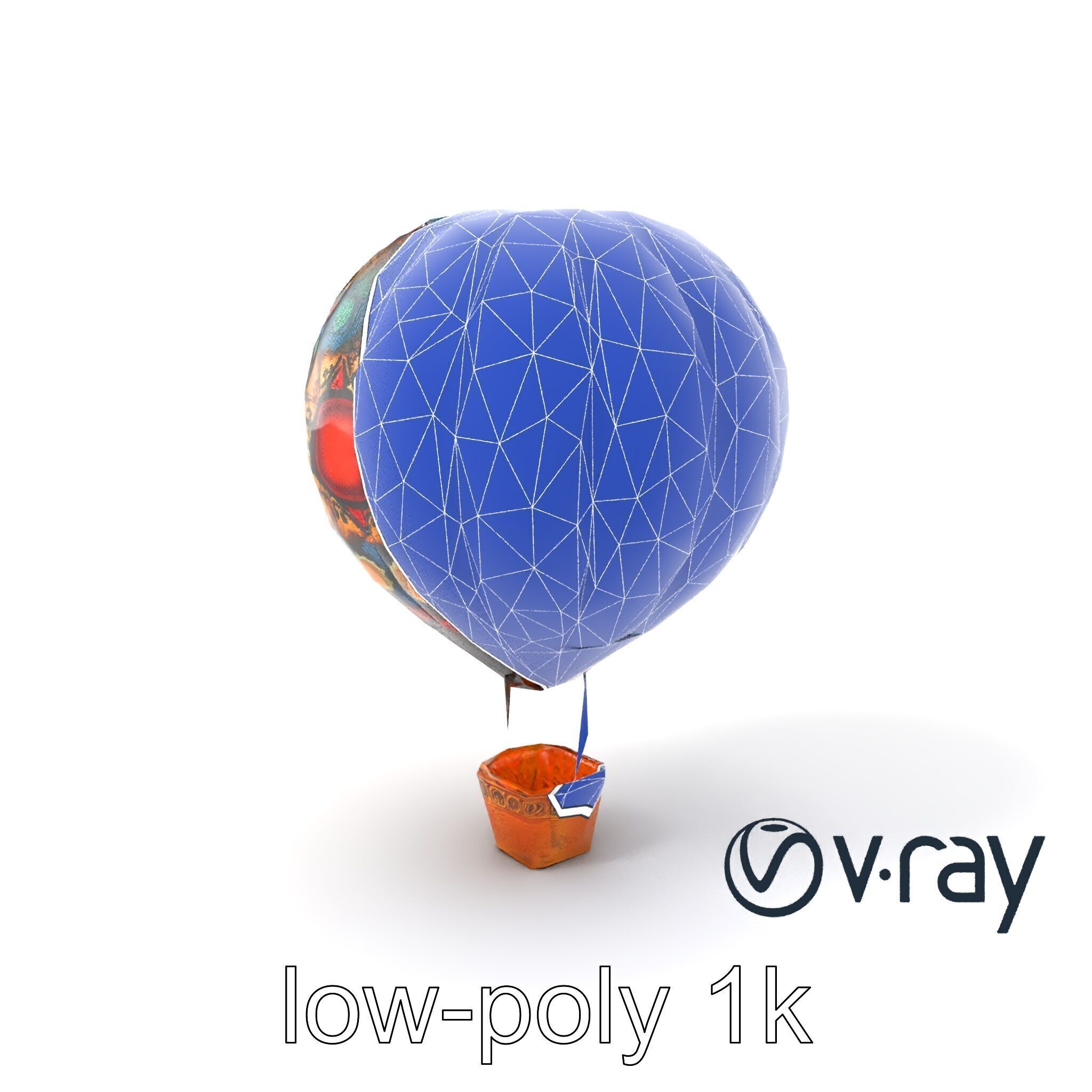 Artistic Mosaic Balloon model pack with stained-glass effect Low-poly 3D model_5