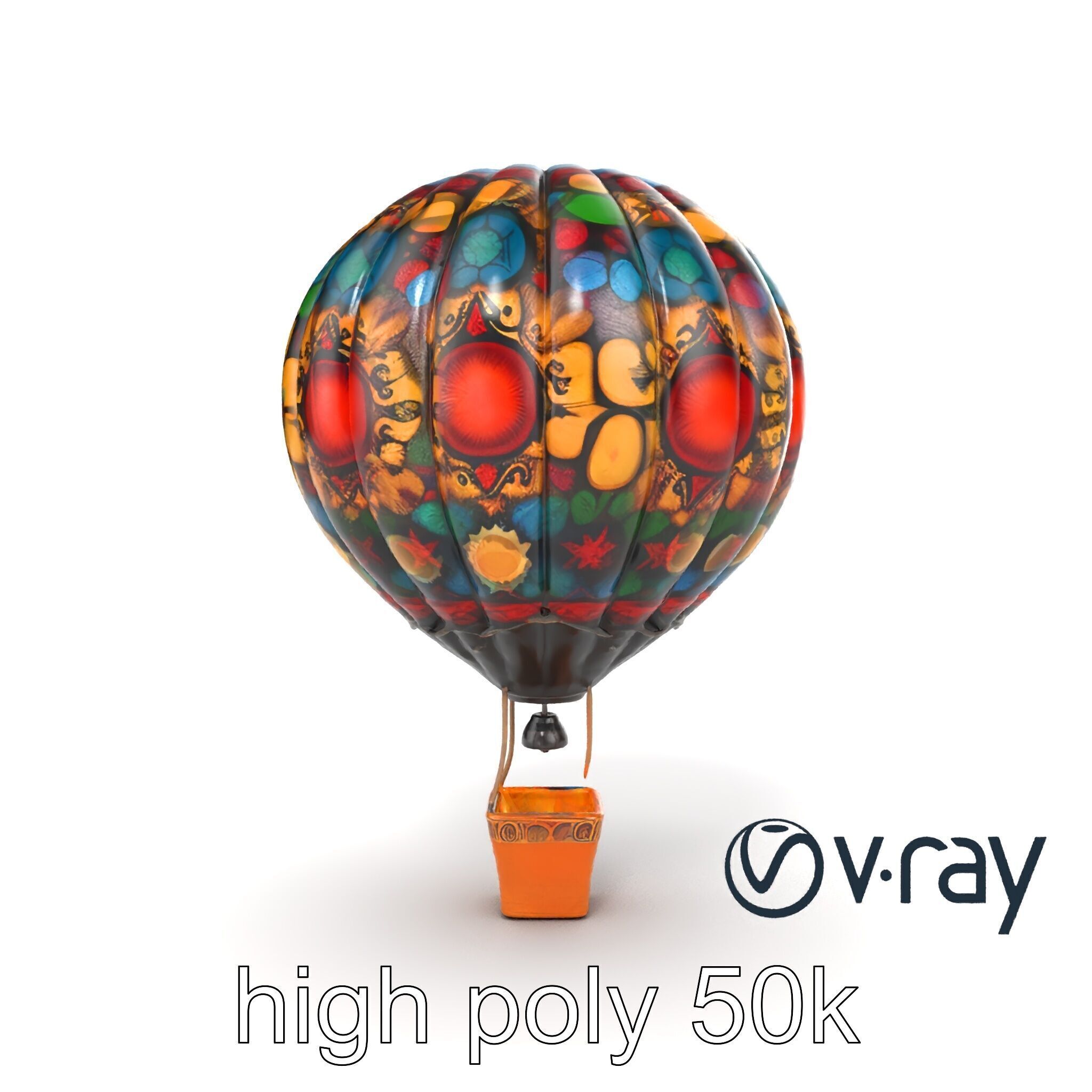 Artistic Mosaic Balloon model pack with stained-glass effect Low-poly 3D model_14