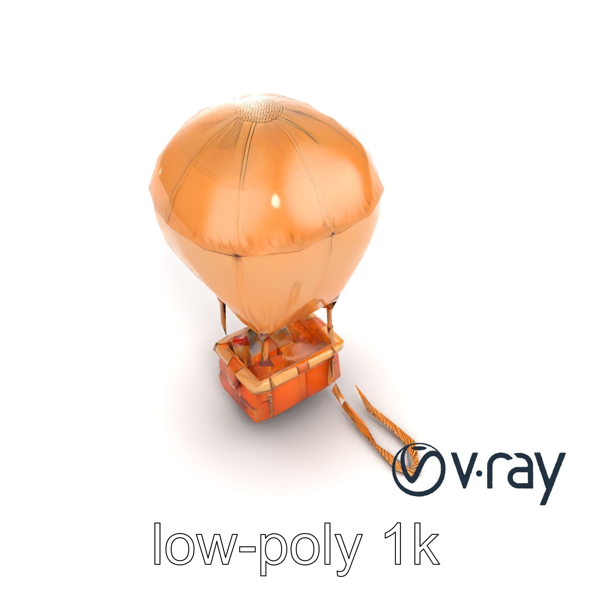 Desert Expedition Balloon model pack Low-poly 3D model_8