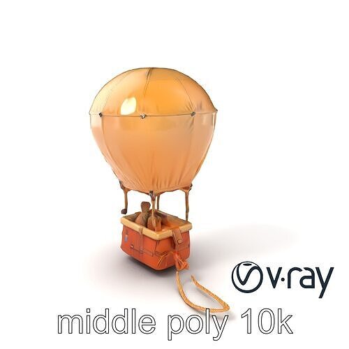Desert Expedition Balloon model pack Low-poly 3D model