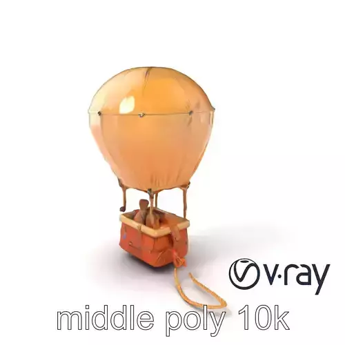 Desert Expedition Balloon model pack Low-poly 3D model