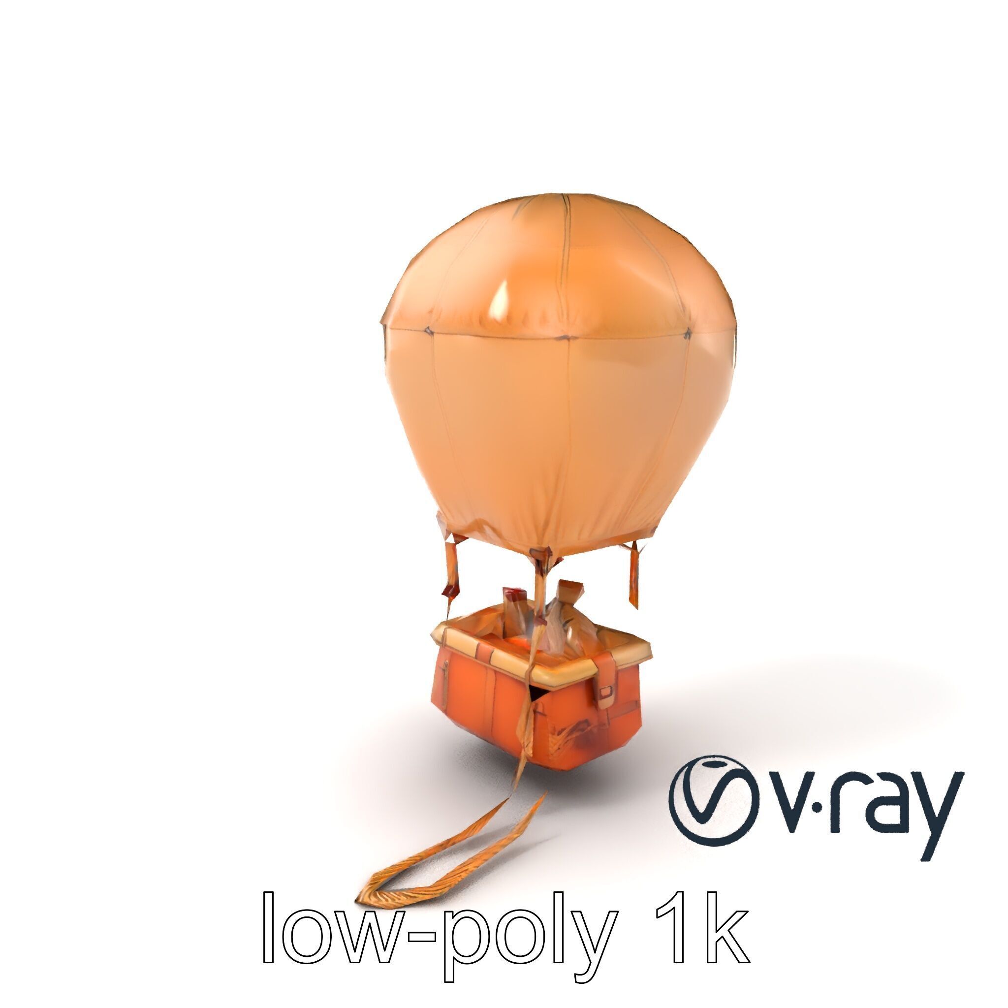 Desert Expedition Balloon model pack Low-poly 3D model_2