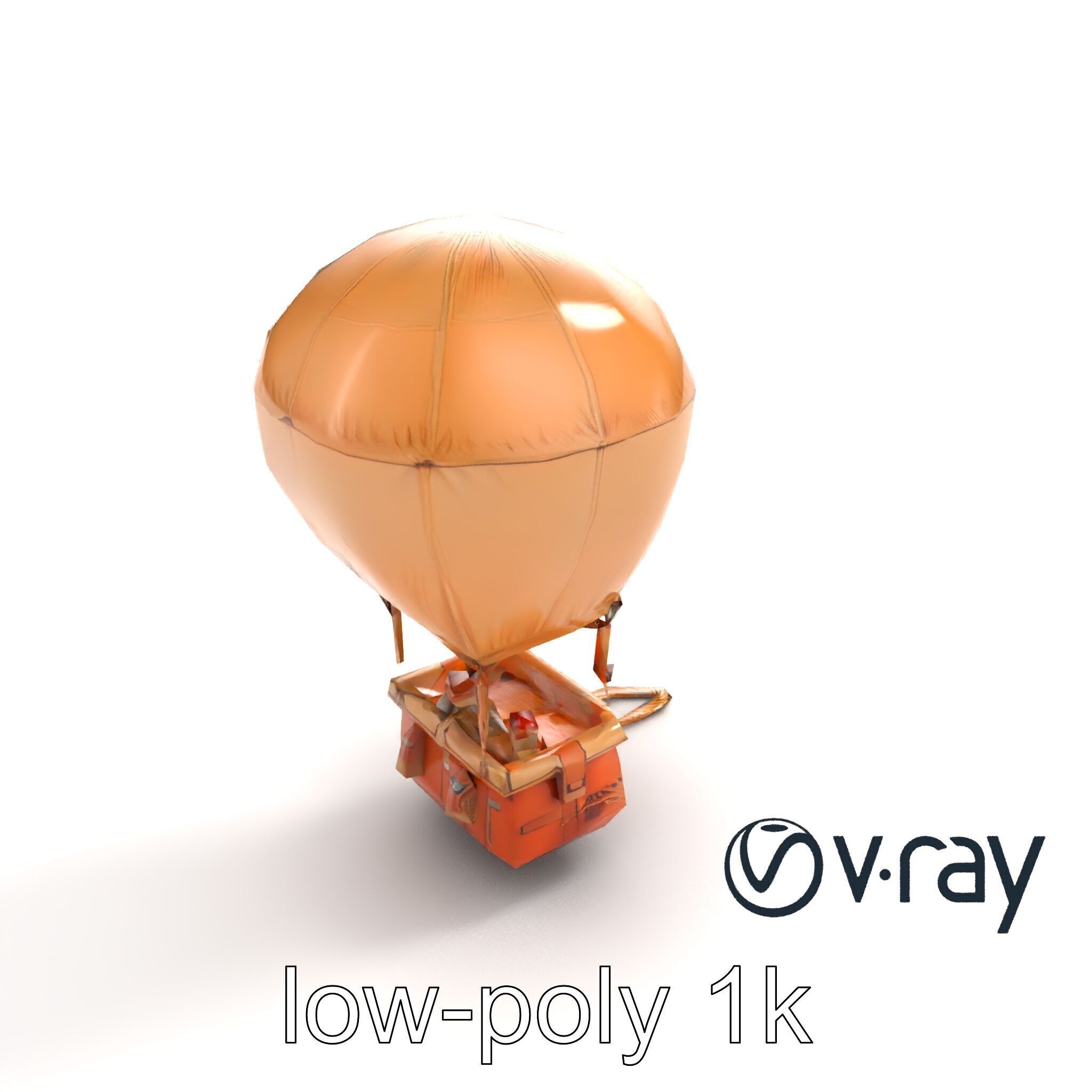 Desert Expedition Balloon model pack Low-poly 3D model_5