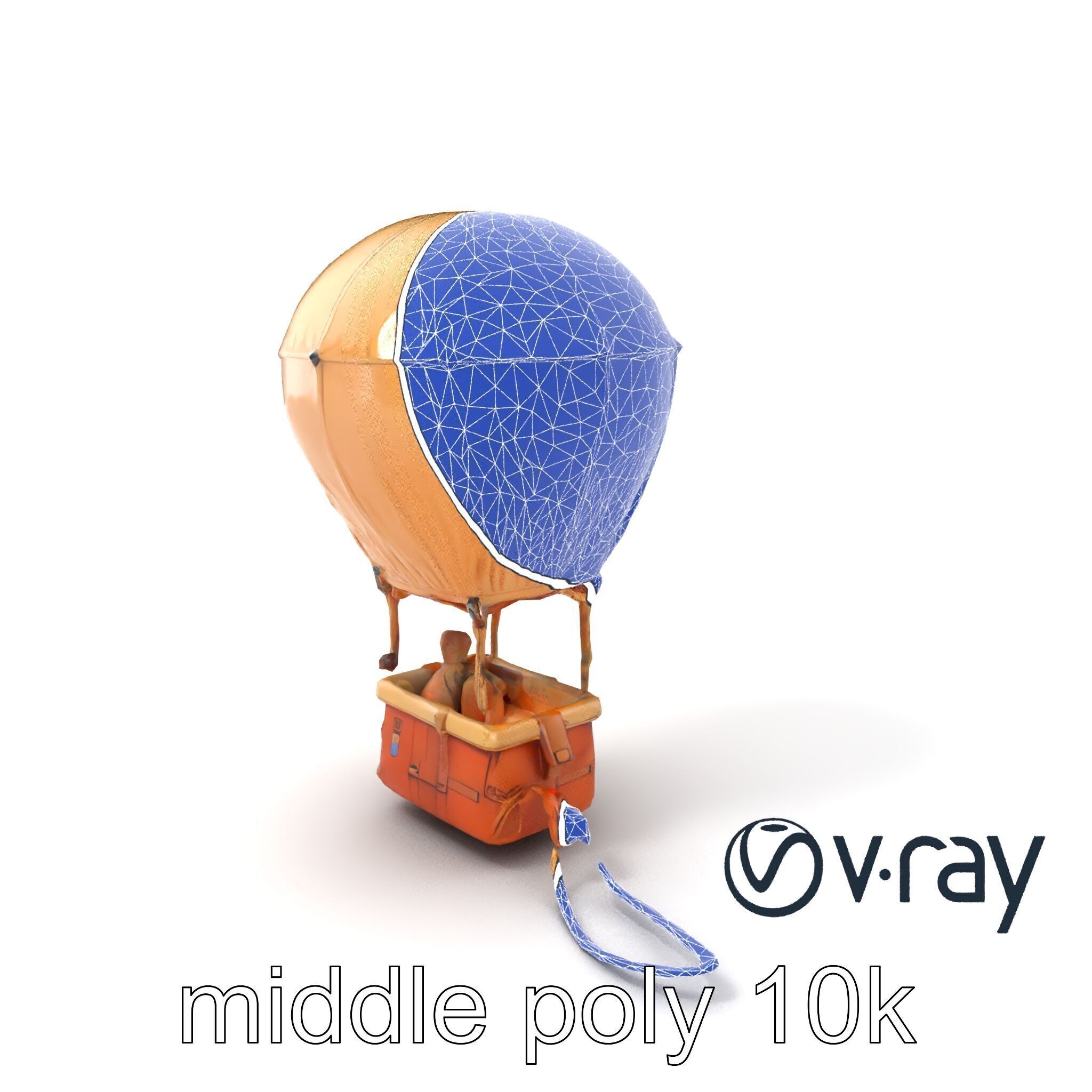 Desert Expedition Balloon model pack Low-poly 3D model_4