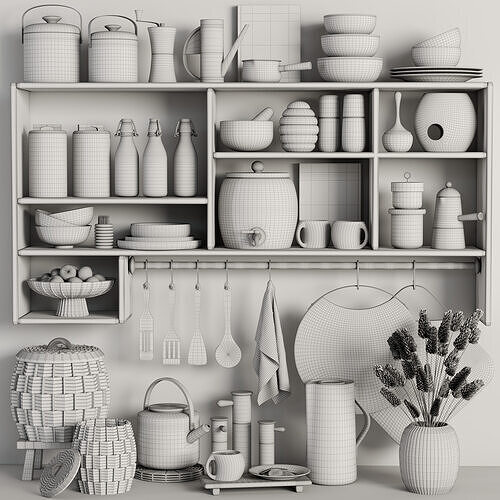 kitchen accessories 05 Low-poly 3D model 5