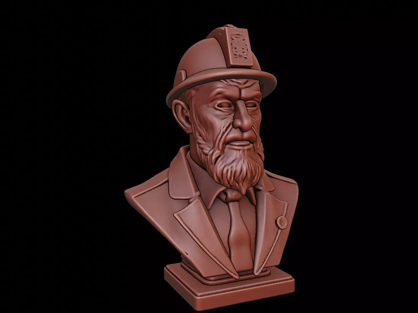 Miner Bust 3D print model