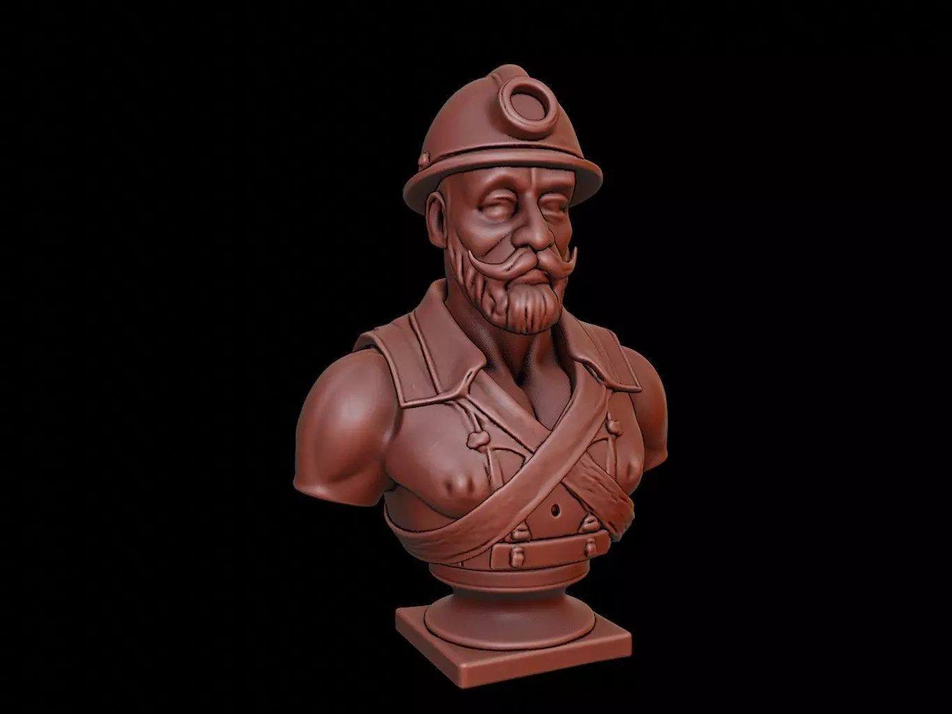 Miner Bust 3D print model