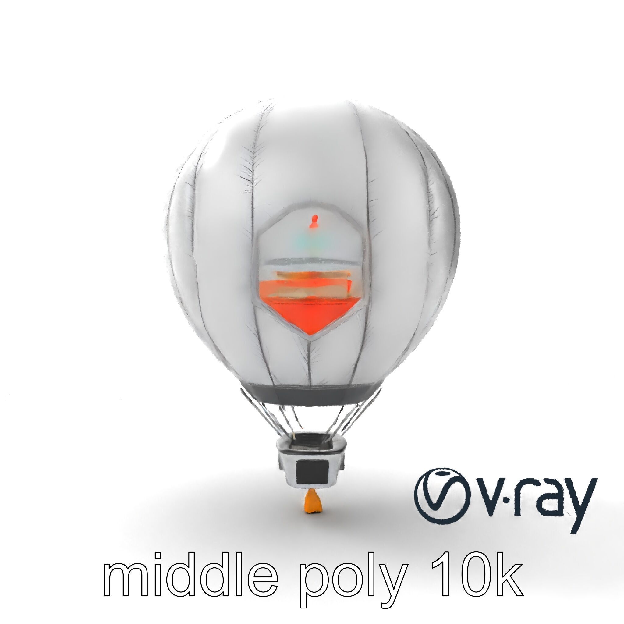 Futuristic Silver Balloon Holo Navigation model pack Low-poly 3D model_10