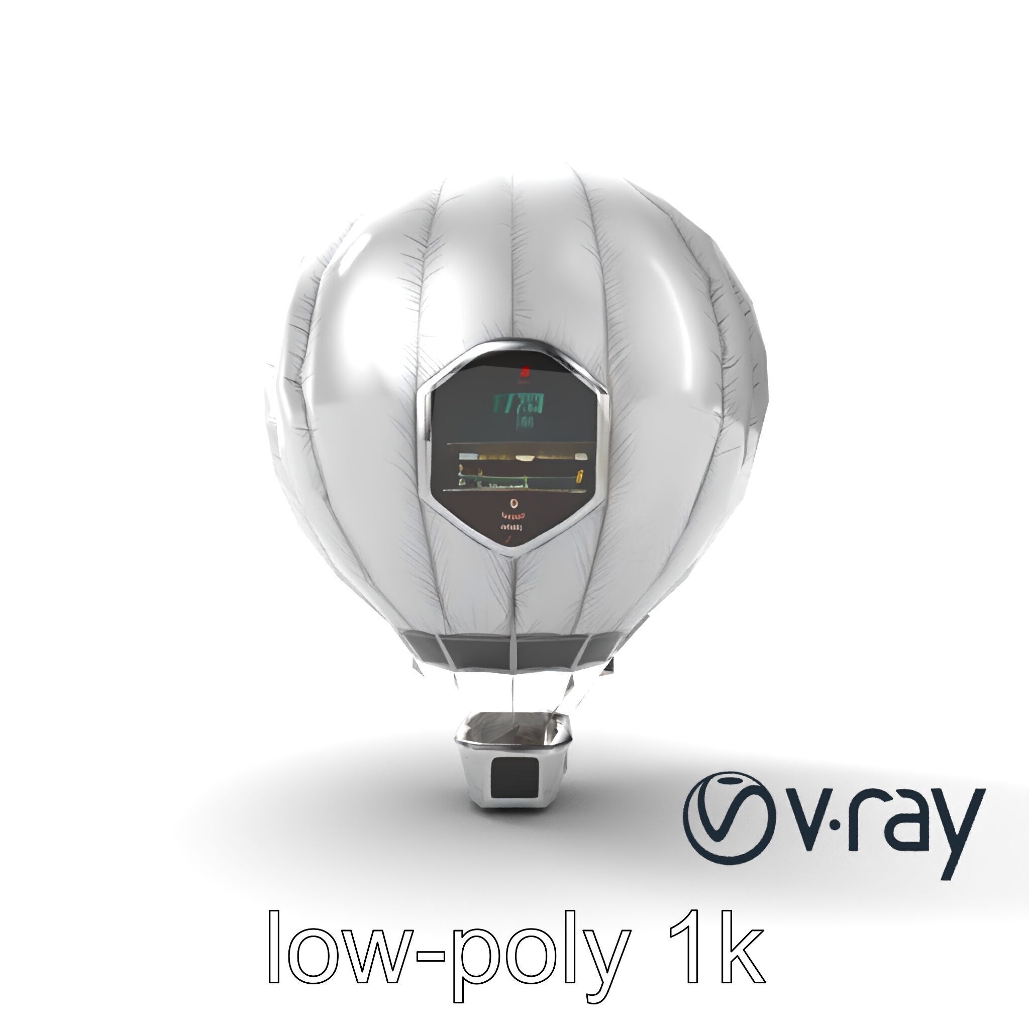 Futuristic Silver Balloon Holo Navigation model pack Low-poly 3D model_28
