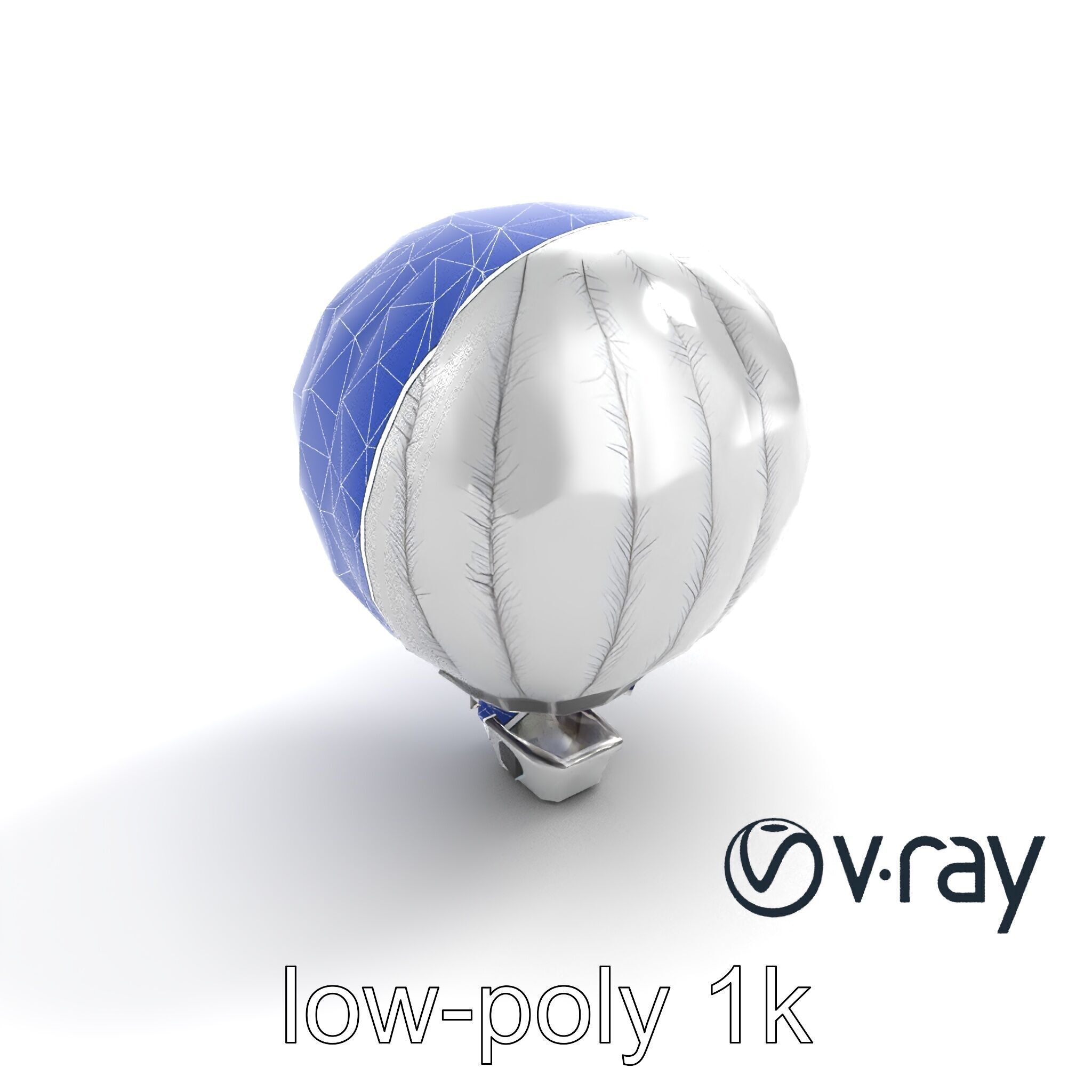 Futuristic Silver Balloon Holo Navigation model pack Low-poly 3D model_16