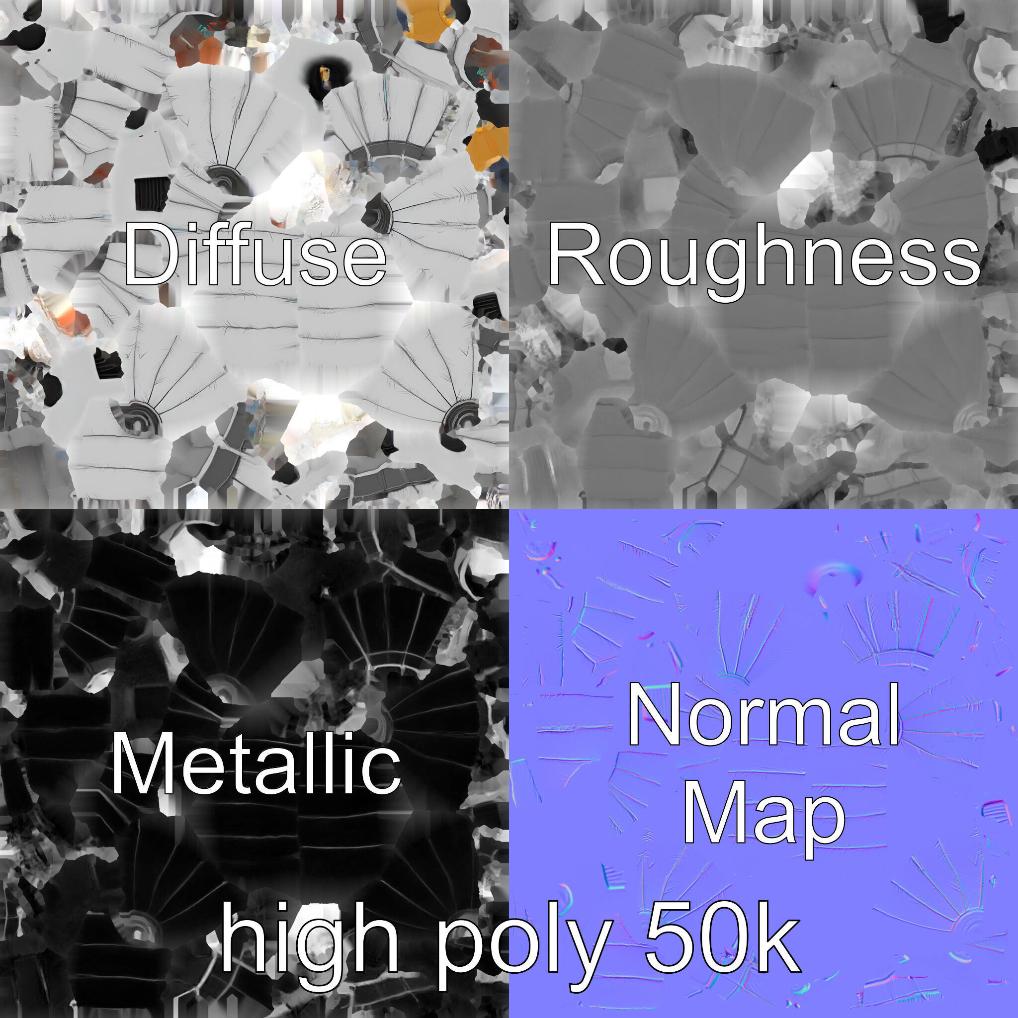 Futuristic Silver Balloon Holo Navigation model pack Low-poly 3D model_1