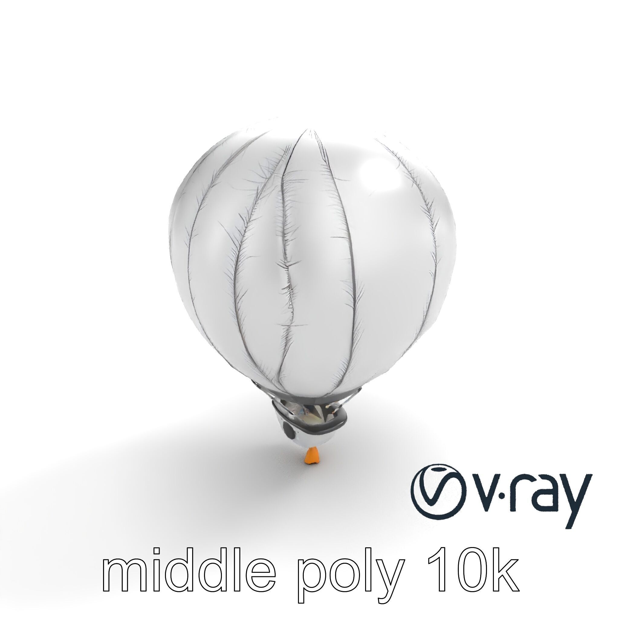 Futuristic Silver Balloon Holo Navigation model pack Low-poly 3D model_4