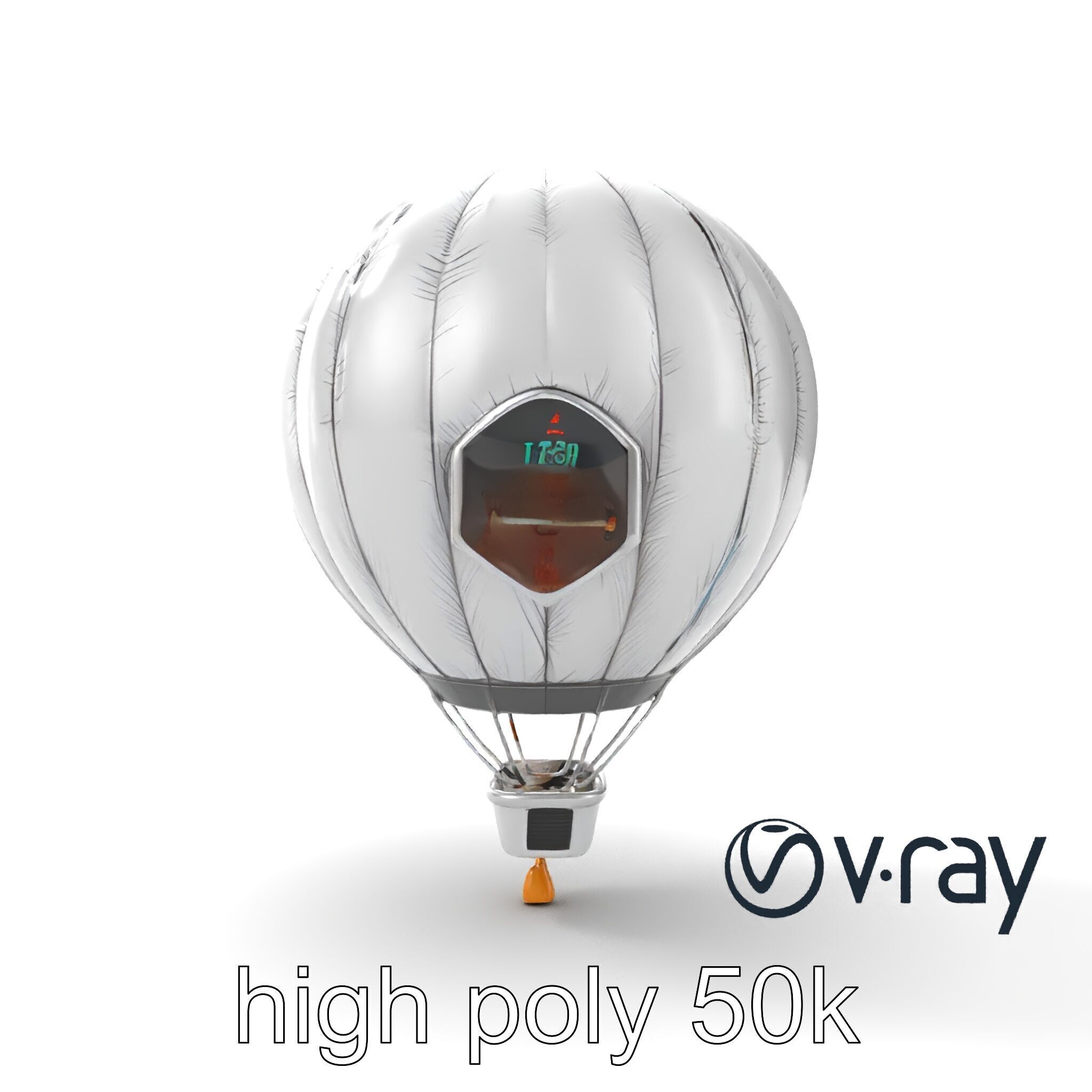Futuristic Silver Balloon Holo Navigation model pack Low-poly 3D model_12