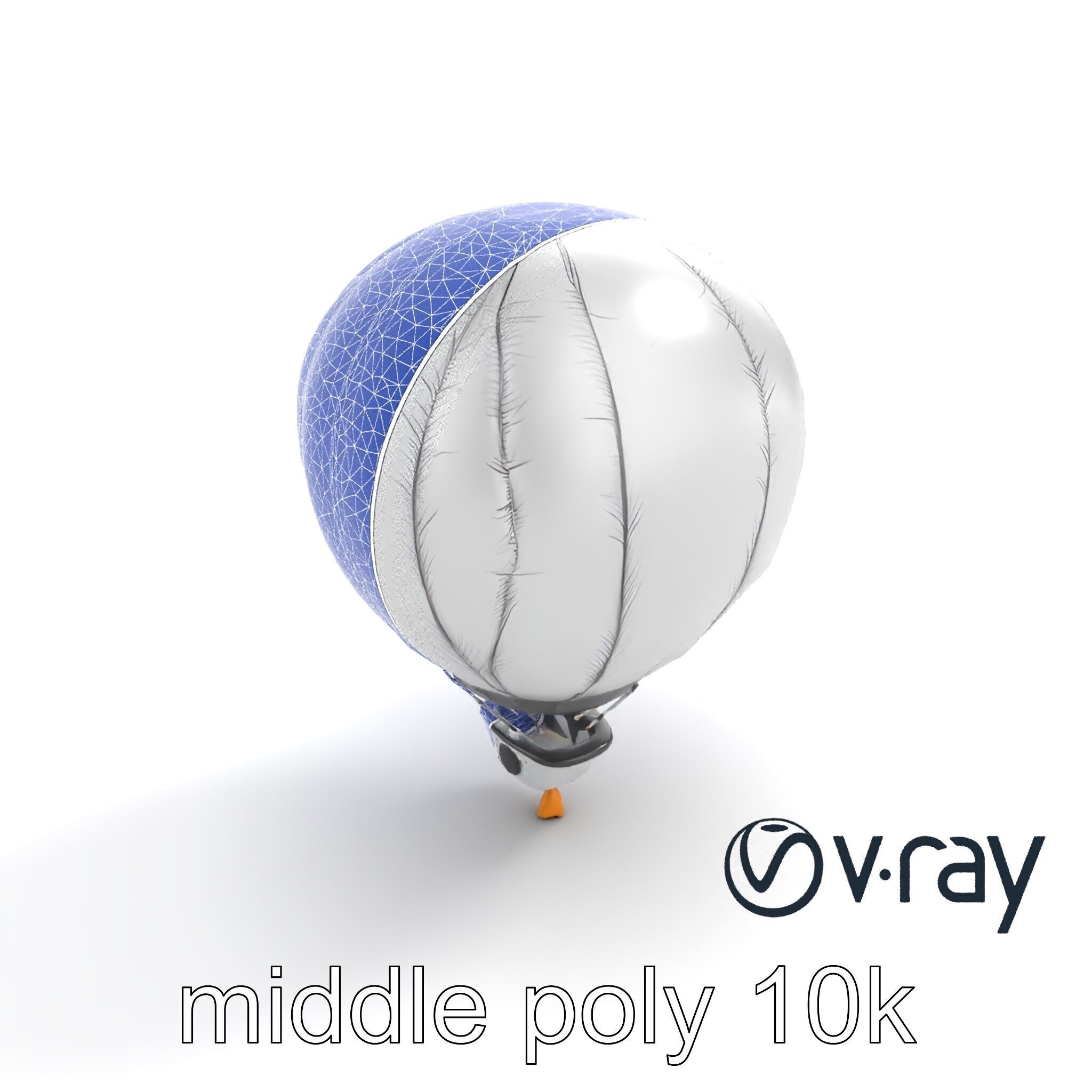 Futuristic Silver Balloon Holo Navigation model pack Low-poly 3D model_14