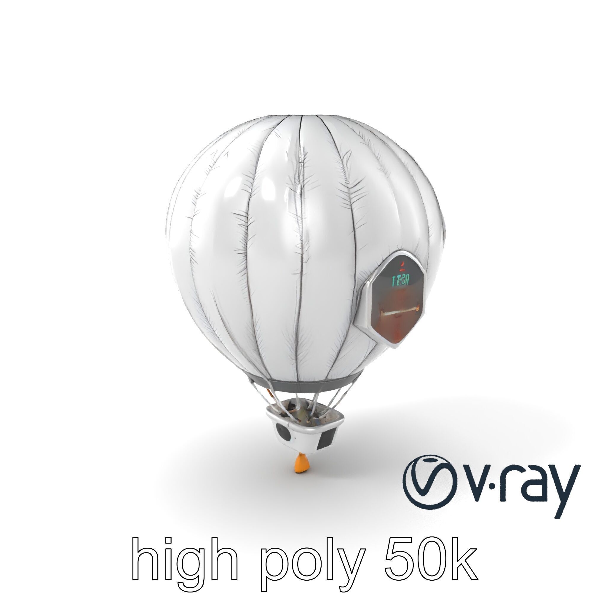 Futuristic Silver Balloon Holo Navigation model pack Low-poly 3D model_6