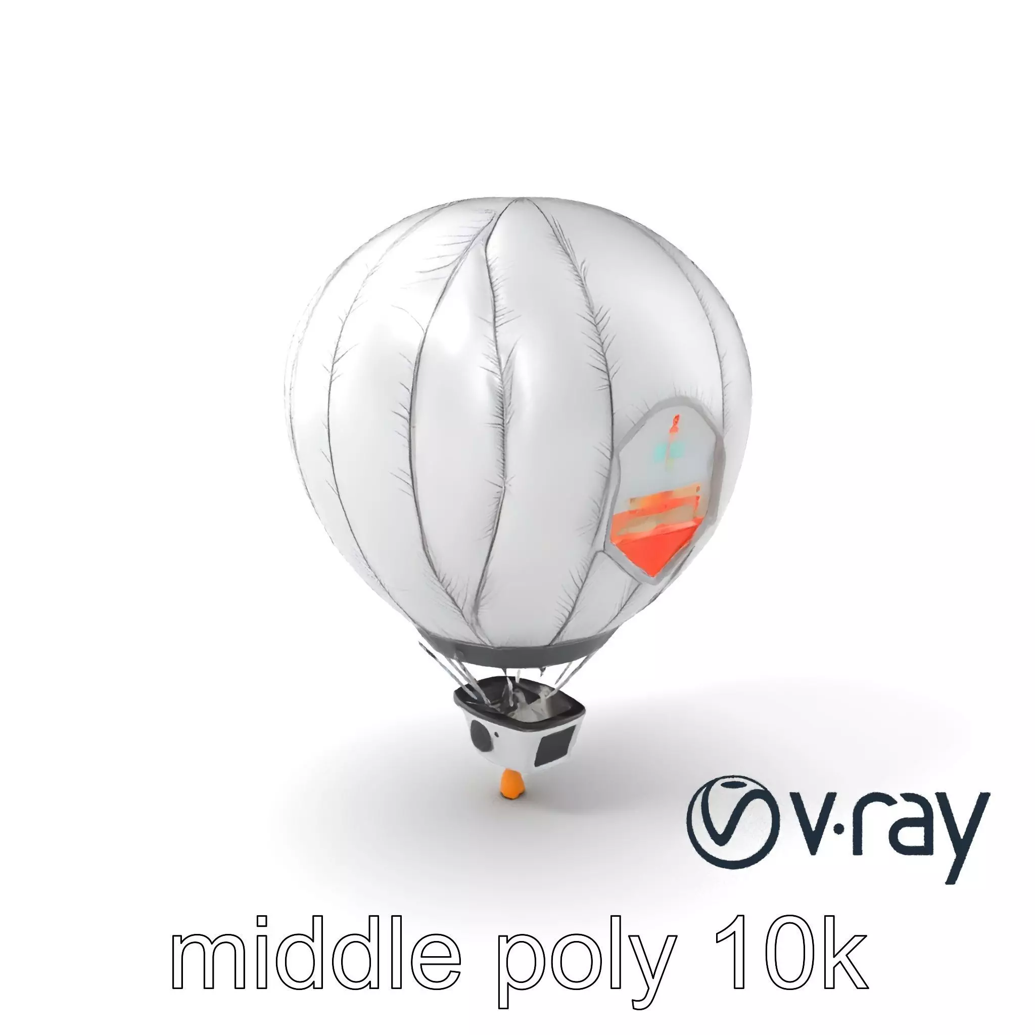 Futuristic Silver Balloon Holo Navigation model pack Low-poly 3D model_0