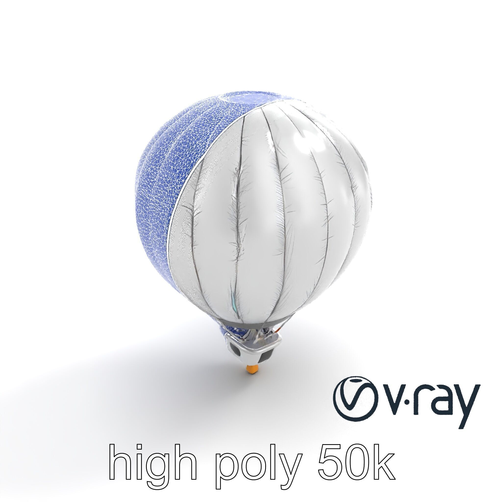 Futuristic Silver Balloon Holo Navigation model pack Low-poly 3D model_13