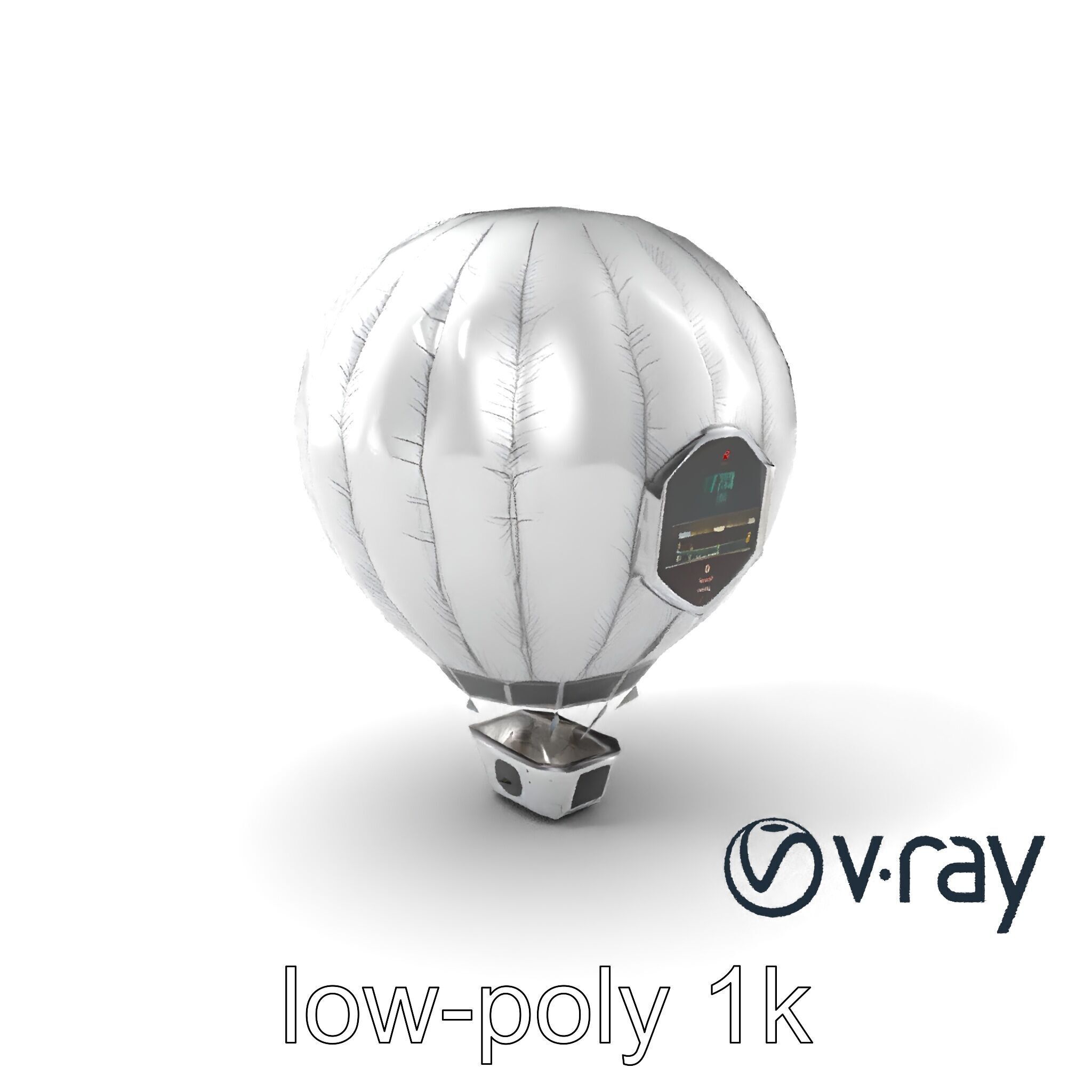 Futuristic Silver Balloon Holo Navigation model pack Low-poly 3D model_2
