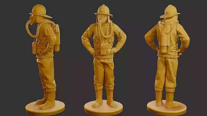 Czechoslovakian firefighter 90s 001 3D print model