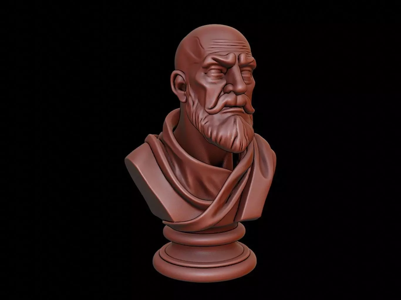 Monk Bust 3D print model_0