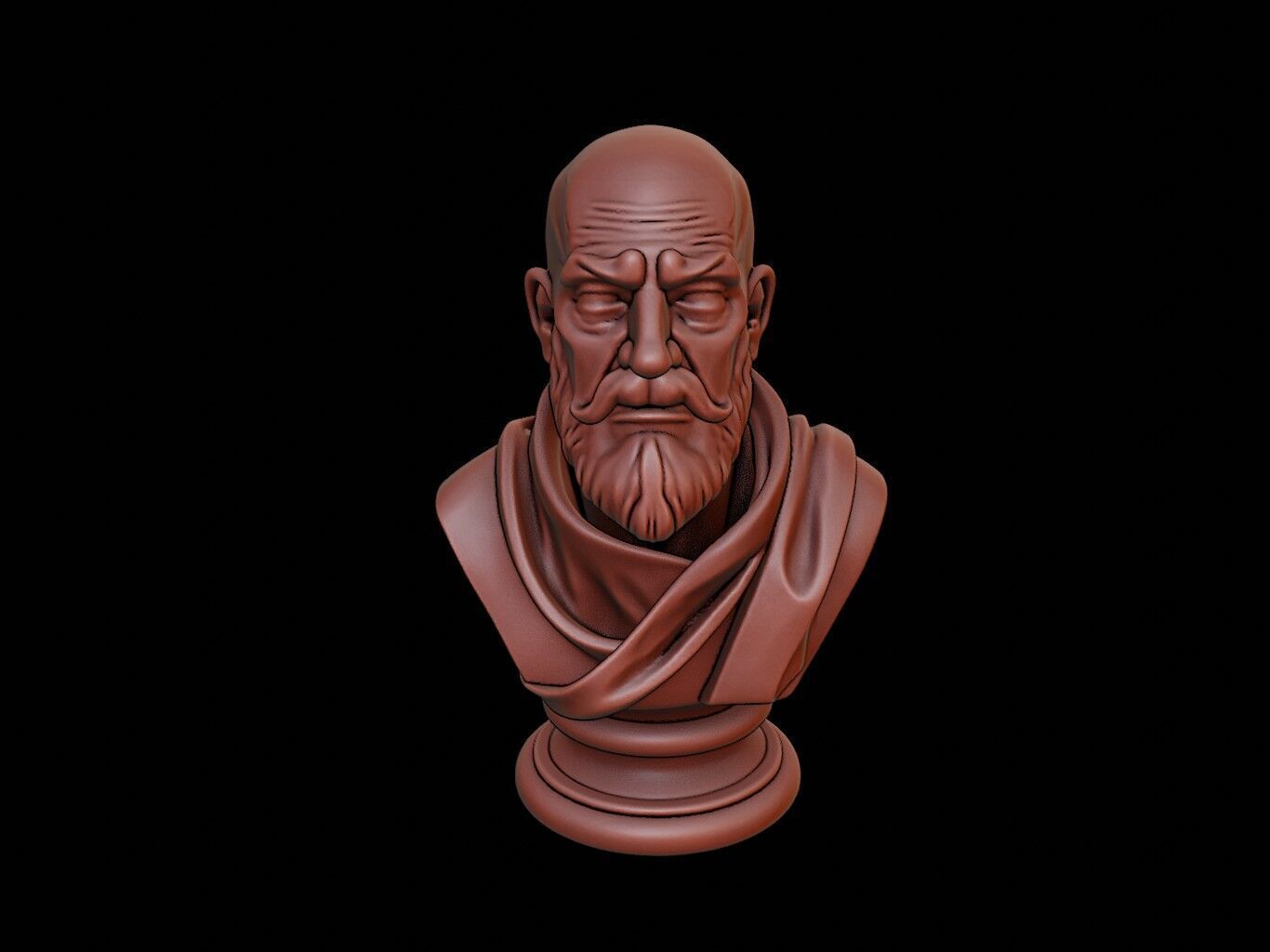 Monk Bust 3D print model_1