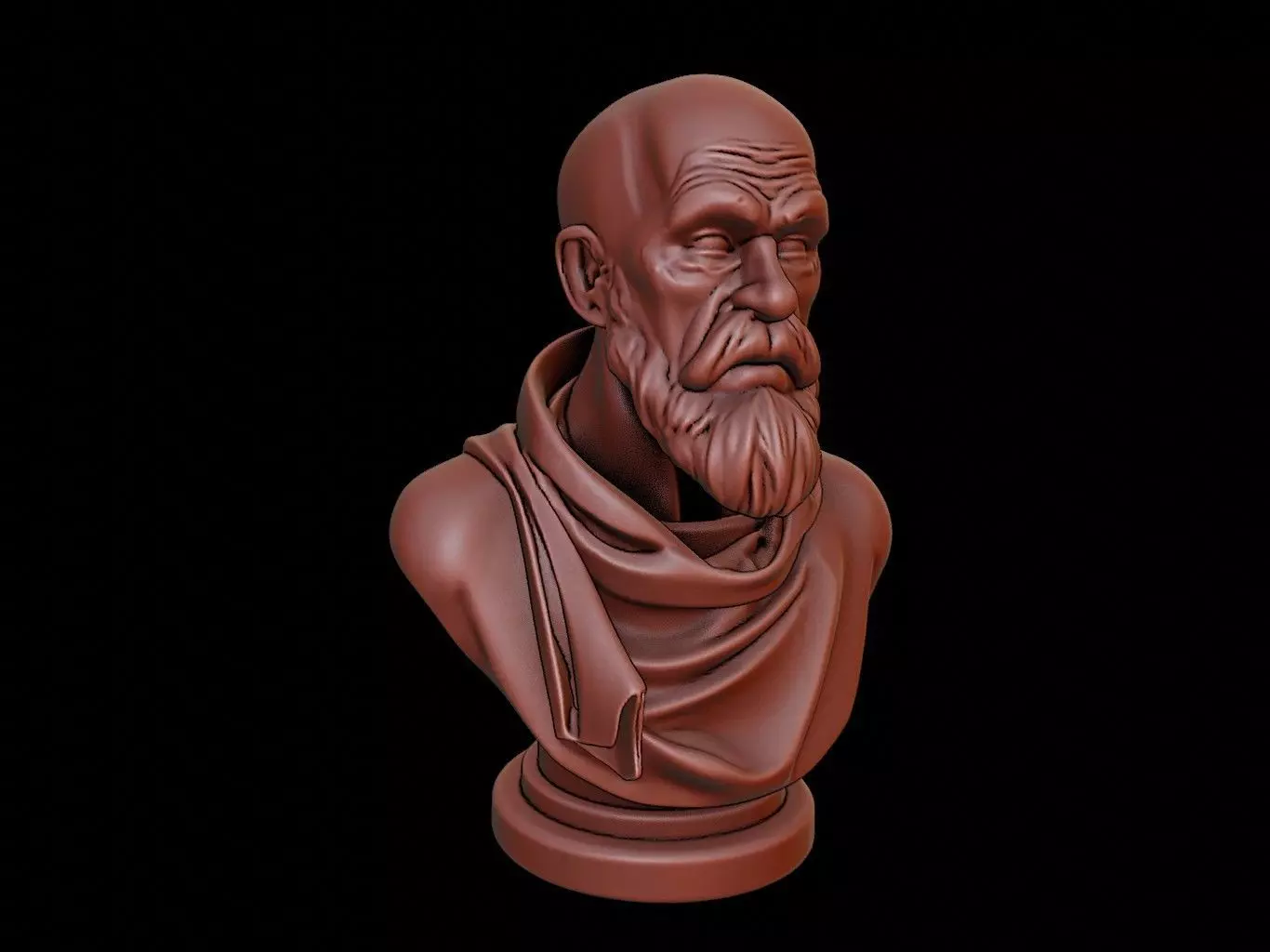 Monk Bust 3D print model_0