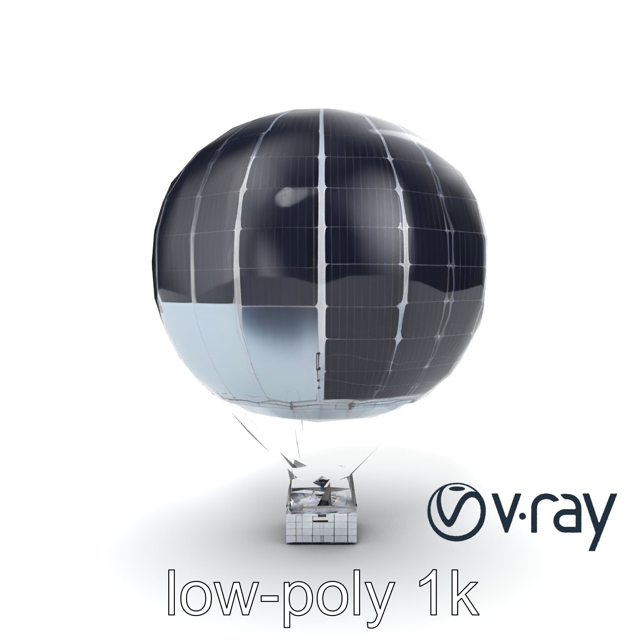 Futuristic Solar-Powered Balloon model pack Low-poly 3D model_11