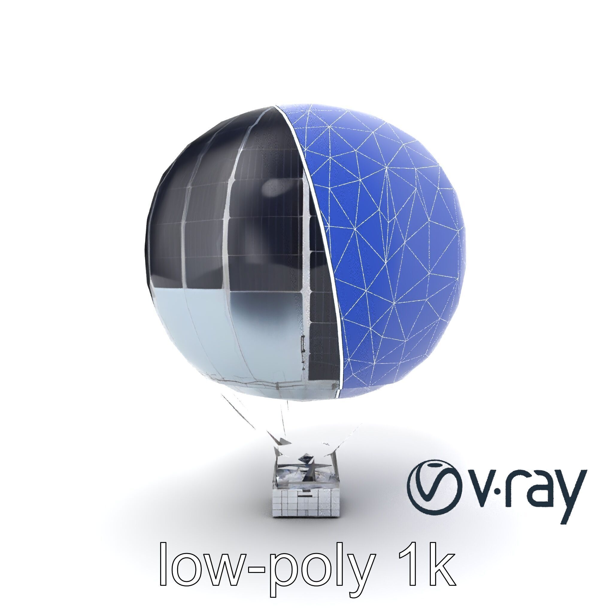 Futuristic Solar-Powered Balloon model pack Low-poly 3D model_22