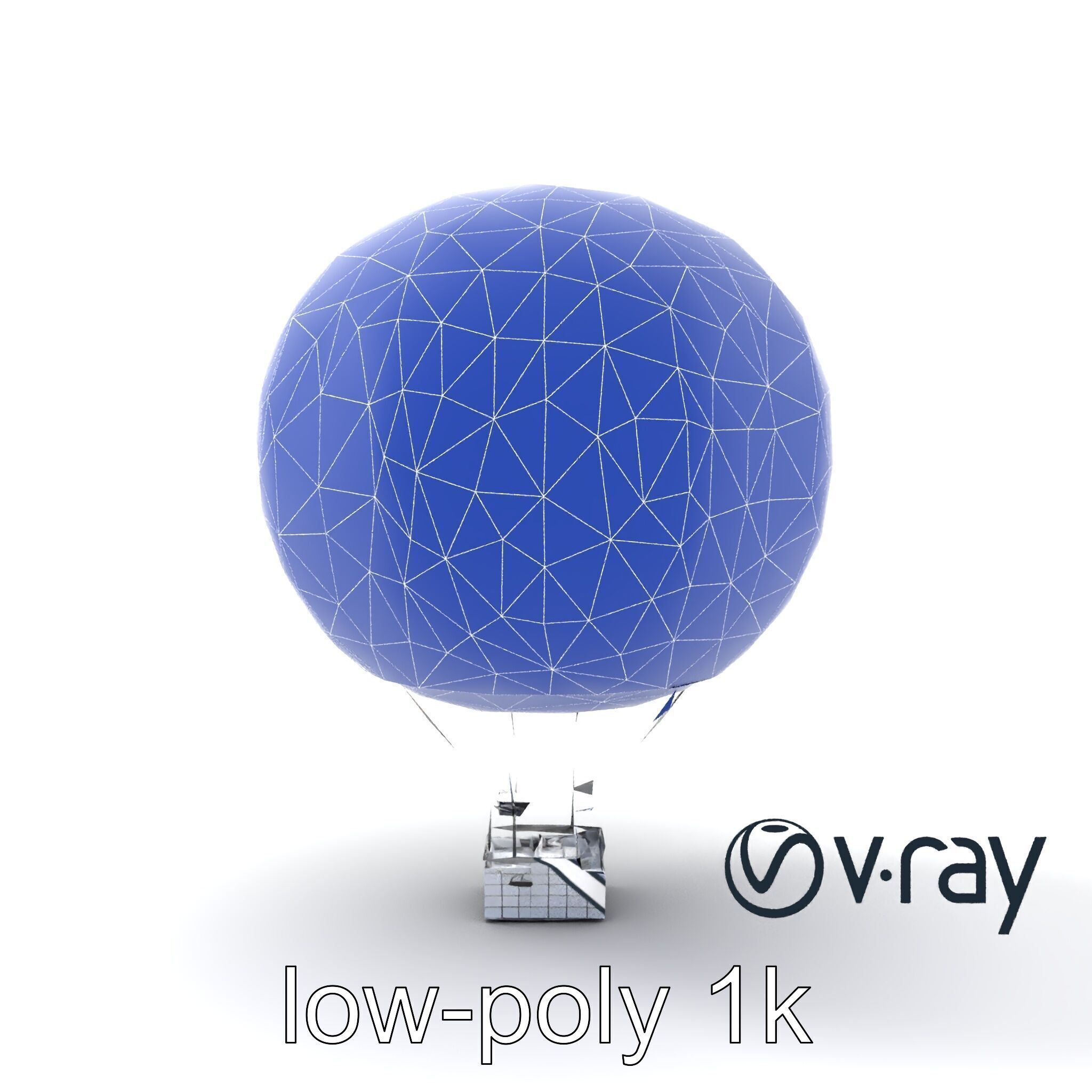 Futuristic Solar-Powered Balloon model pack Low-poly 3D model_16