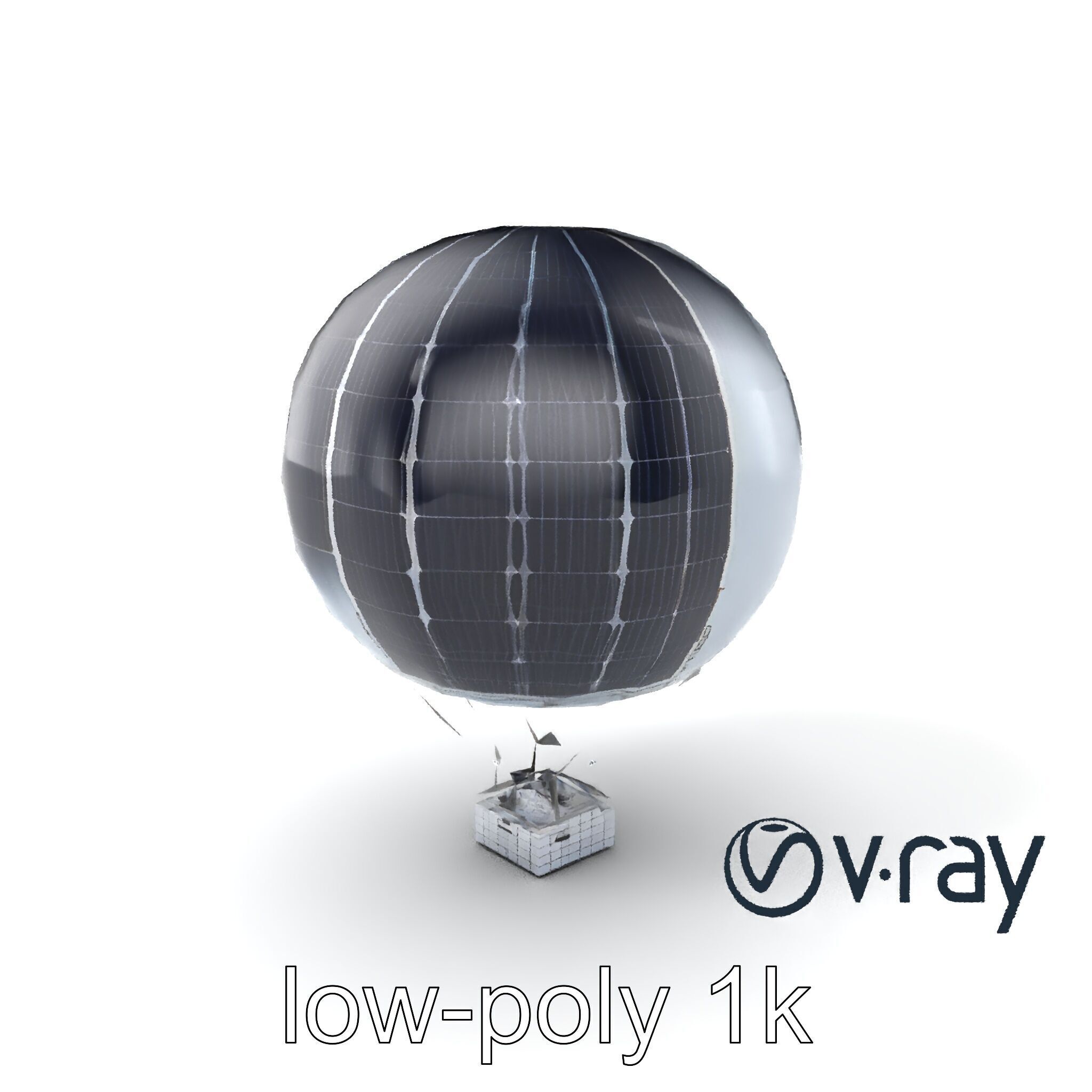 Futuristic Solar-Powered Balloon model pack Low-poly 3D model_2