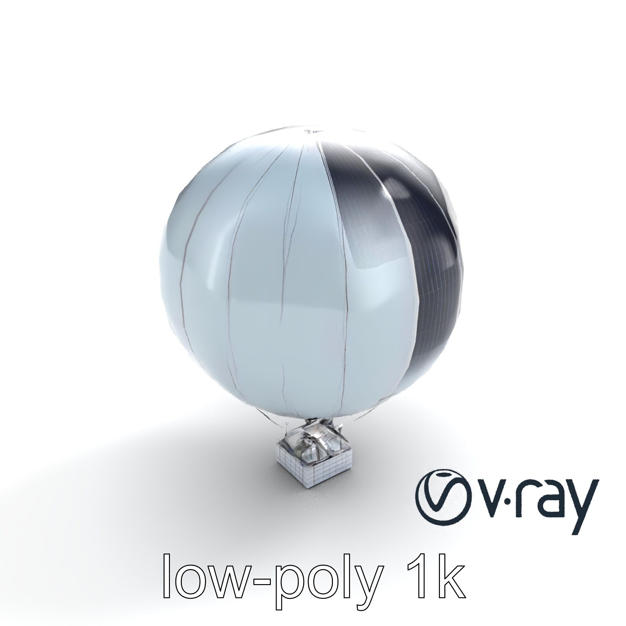 Futuristic Solar-Powered Balloon model pack Low-poly 3D model_5