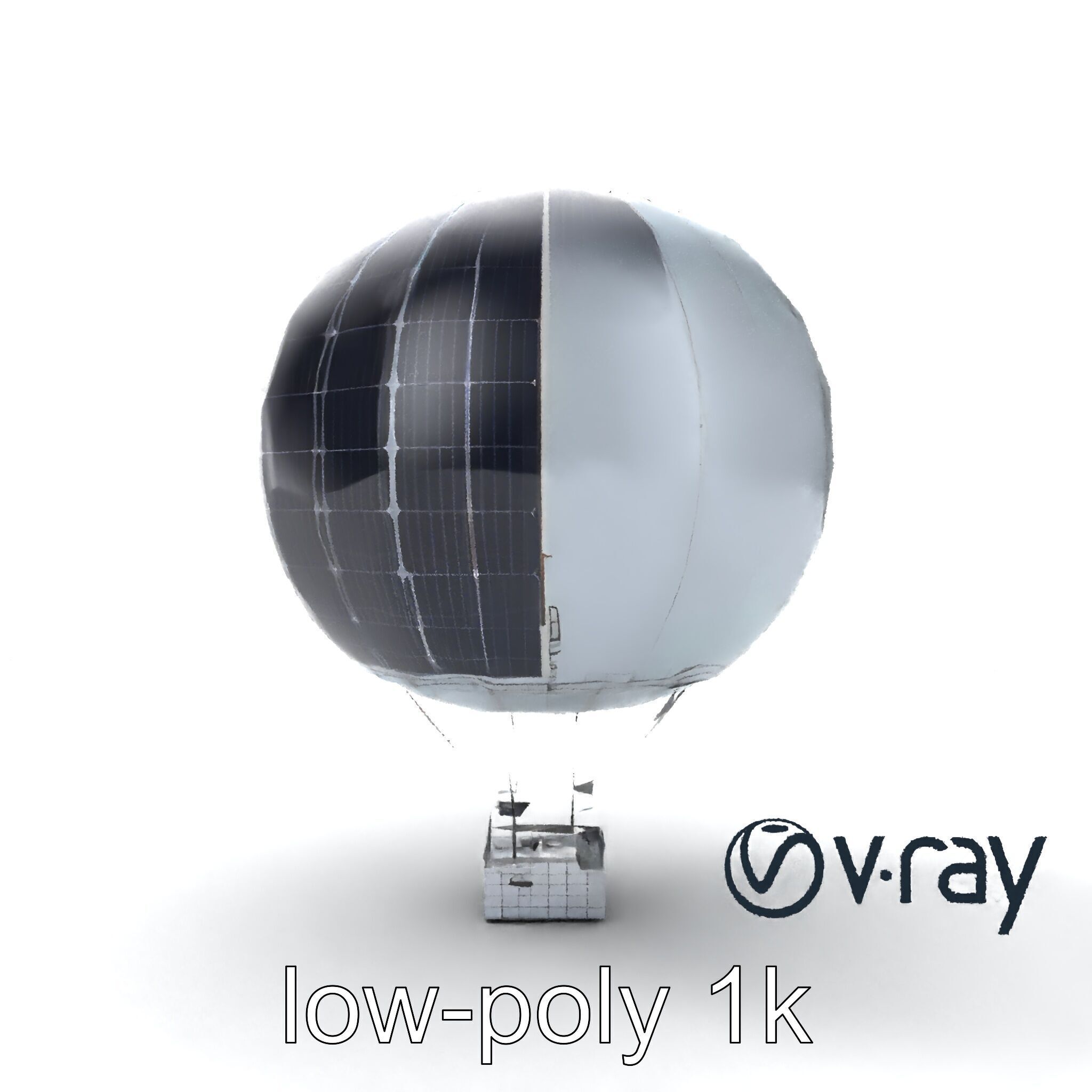 Futuristic Solar-Powered Balloon model pack Low-poly 3D model_10