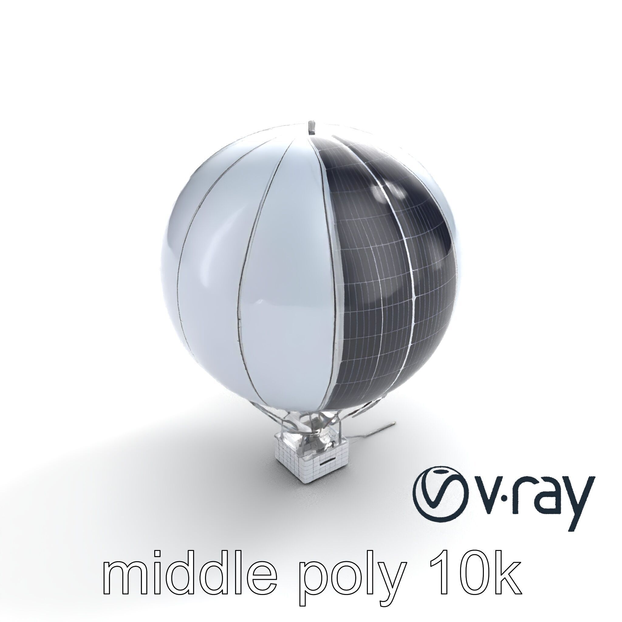 Futuristic Solar-Powered Balloon model pack Low-poly 3D model_4
