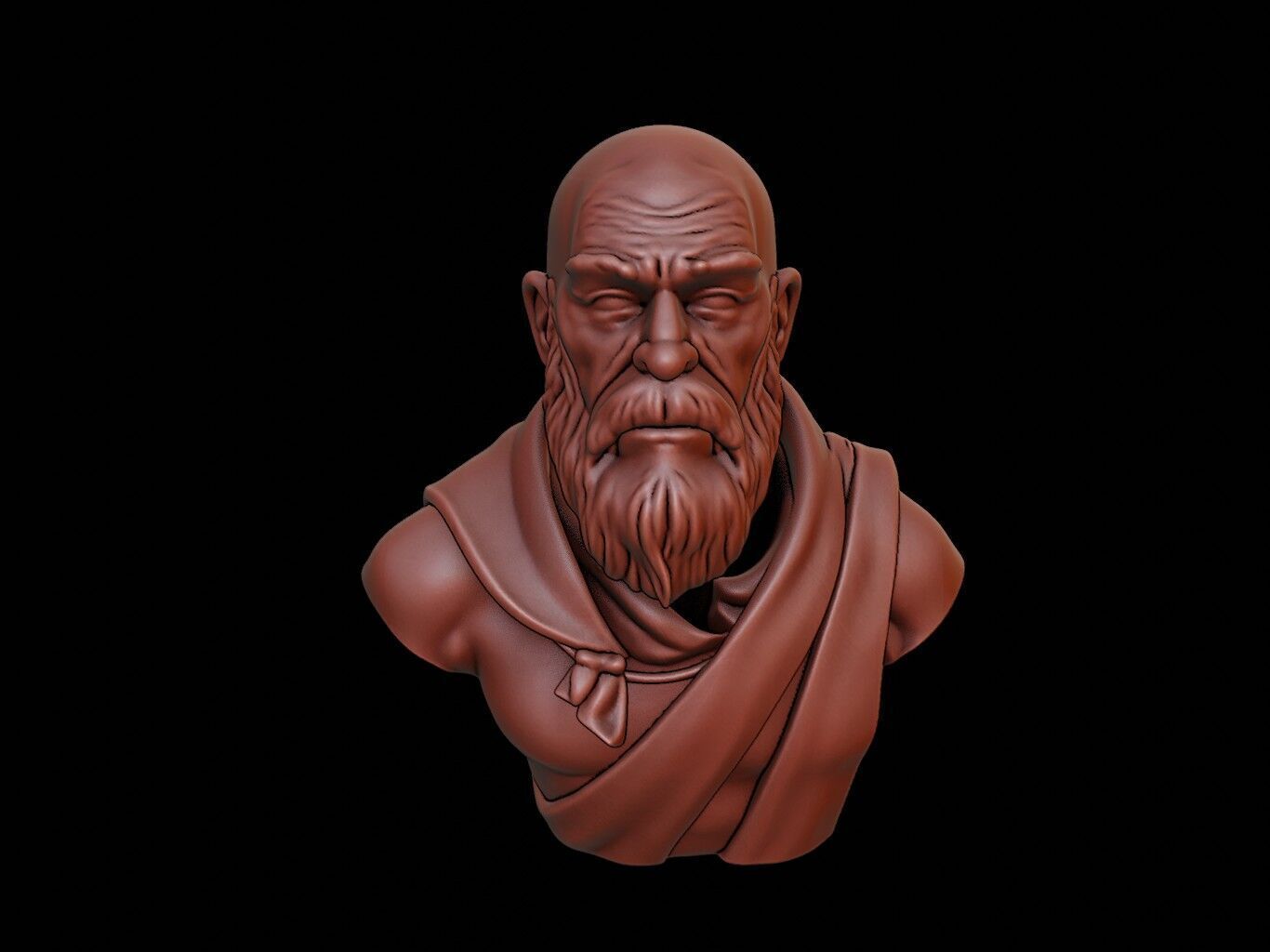Monk Bust 3D print model_1