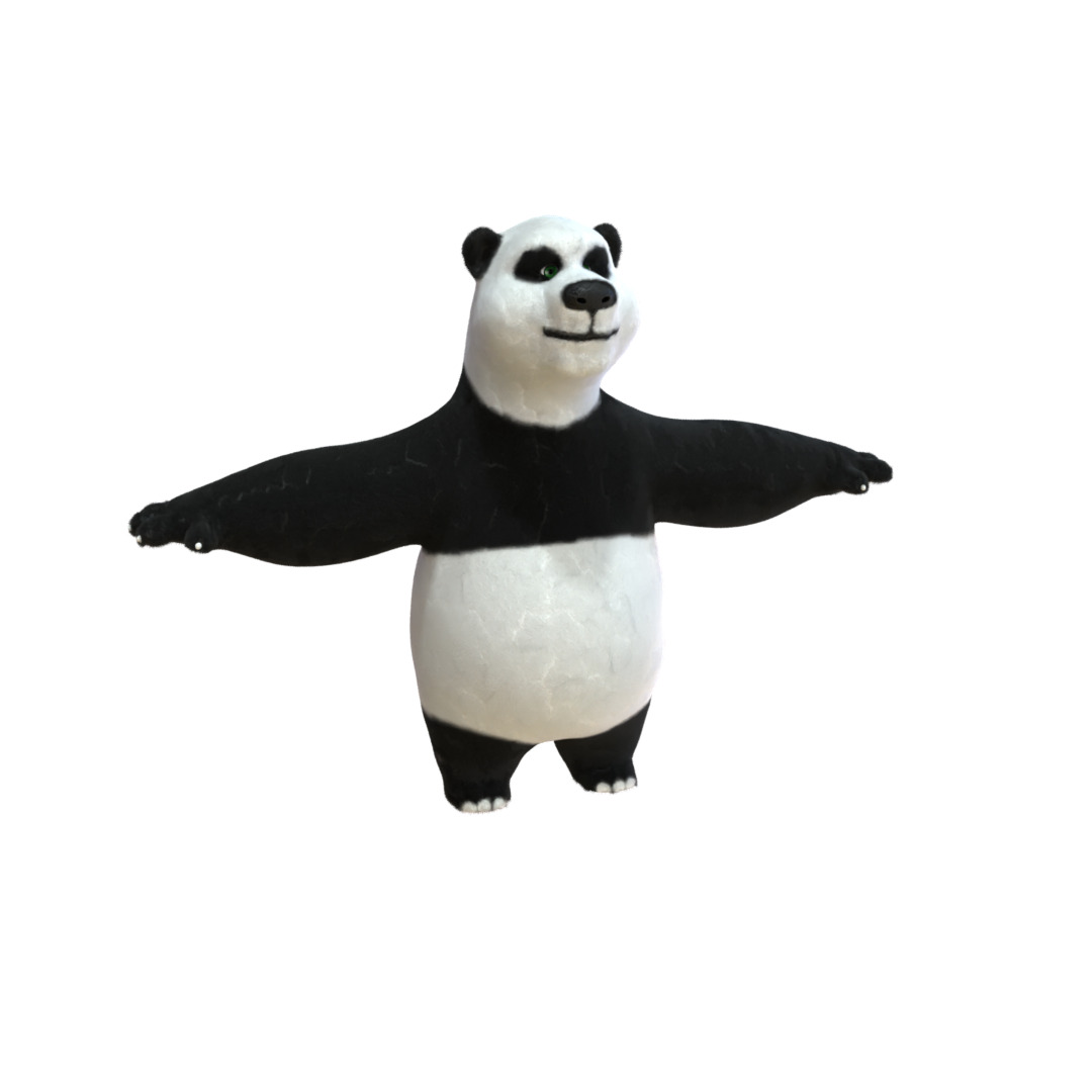 Panda 3D Model Rigged Textured Low-poly 3D model_7