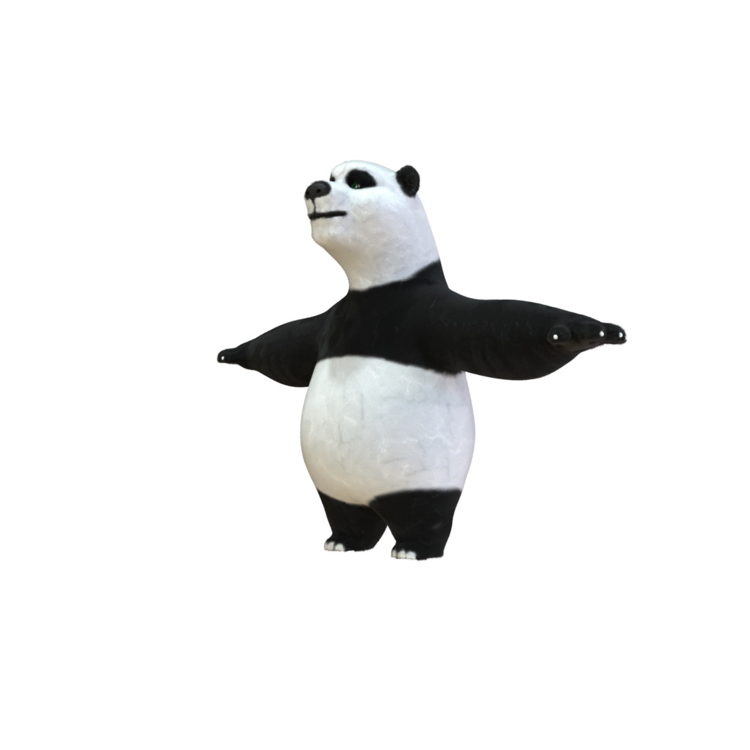Panda 3D Model Rigged Textured Low-poly 3D model_6