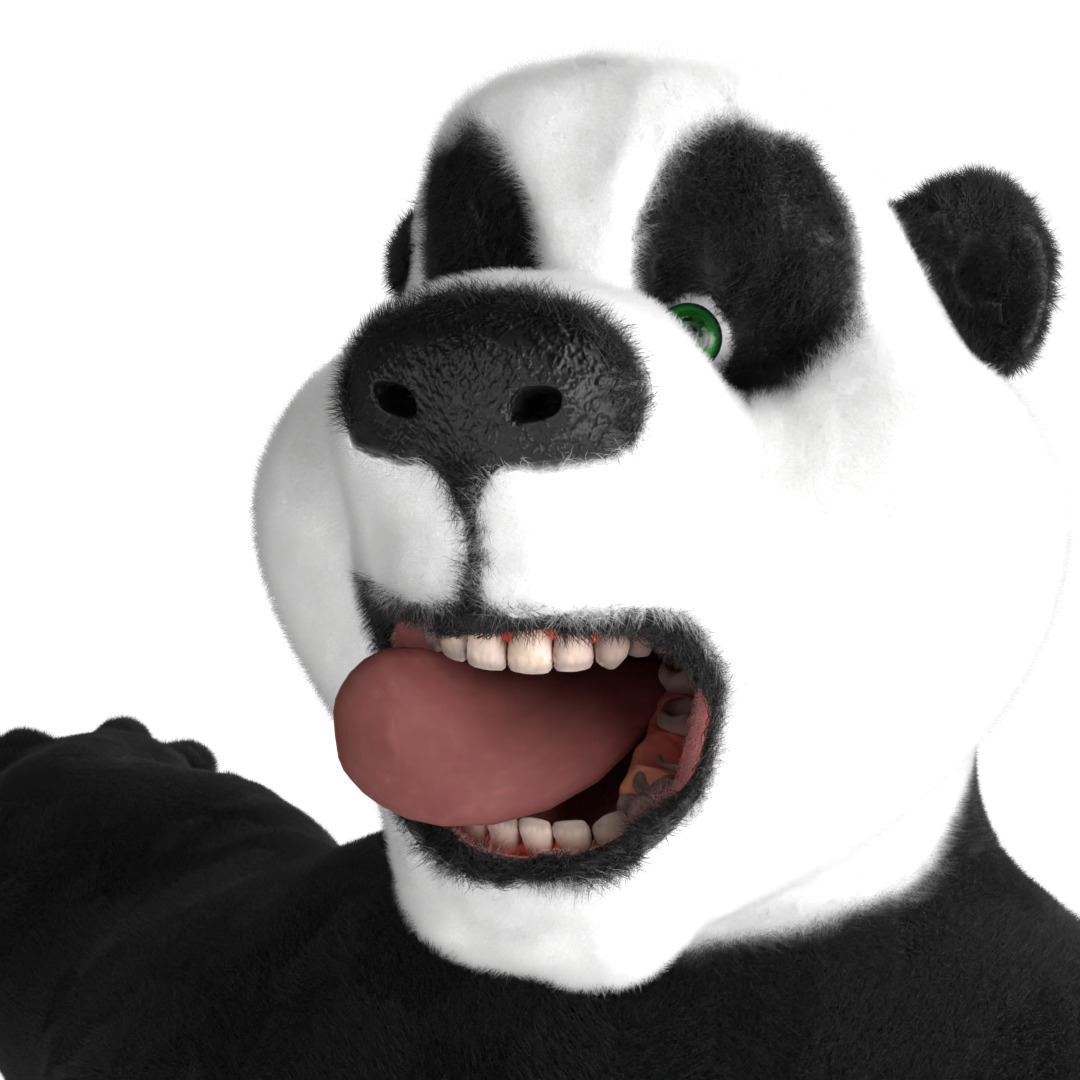 Panda 3D Model Rigged Textured Low-poly 3D model_3