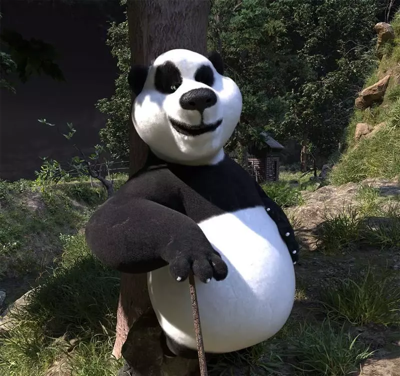 Panda 3D Model Rigged Textured Low-poly 3D model_0