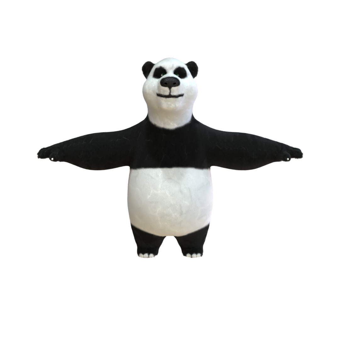Panda 3D Model Rigged Textured Low-poly 3D model_4